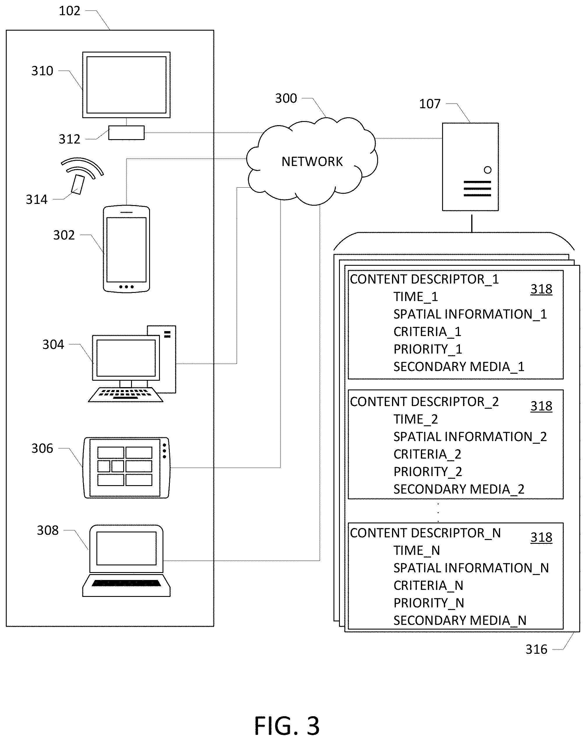 Patent US11805301 Figure 3 – Secondary media insertion systems, methods, and apparatuses