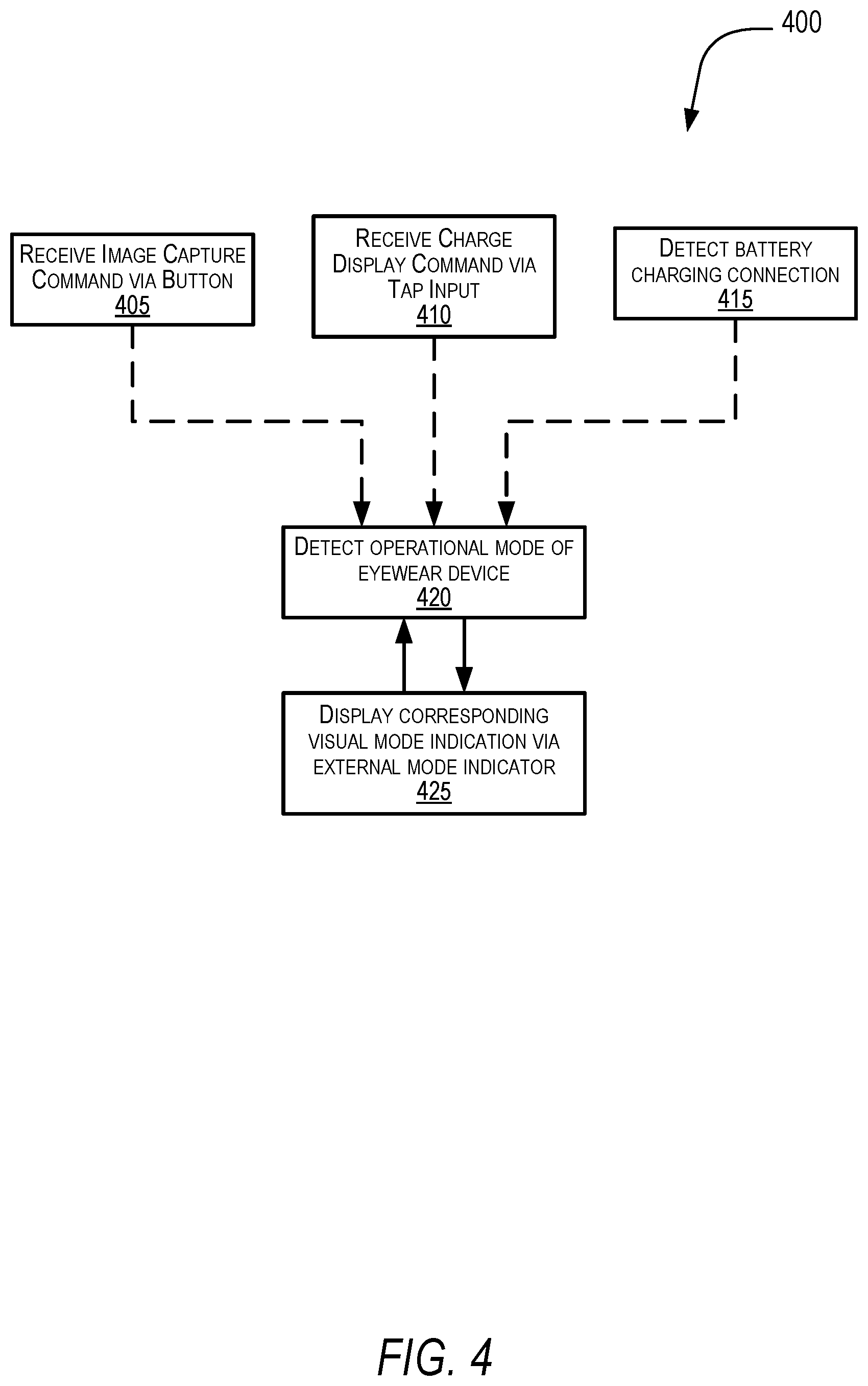 Patent US11805309 Figure 6 – Eyewear device mode indication