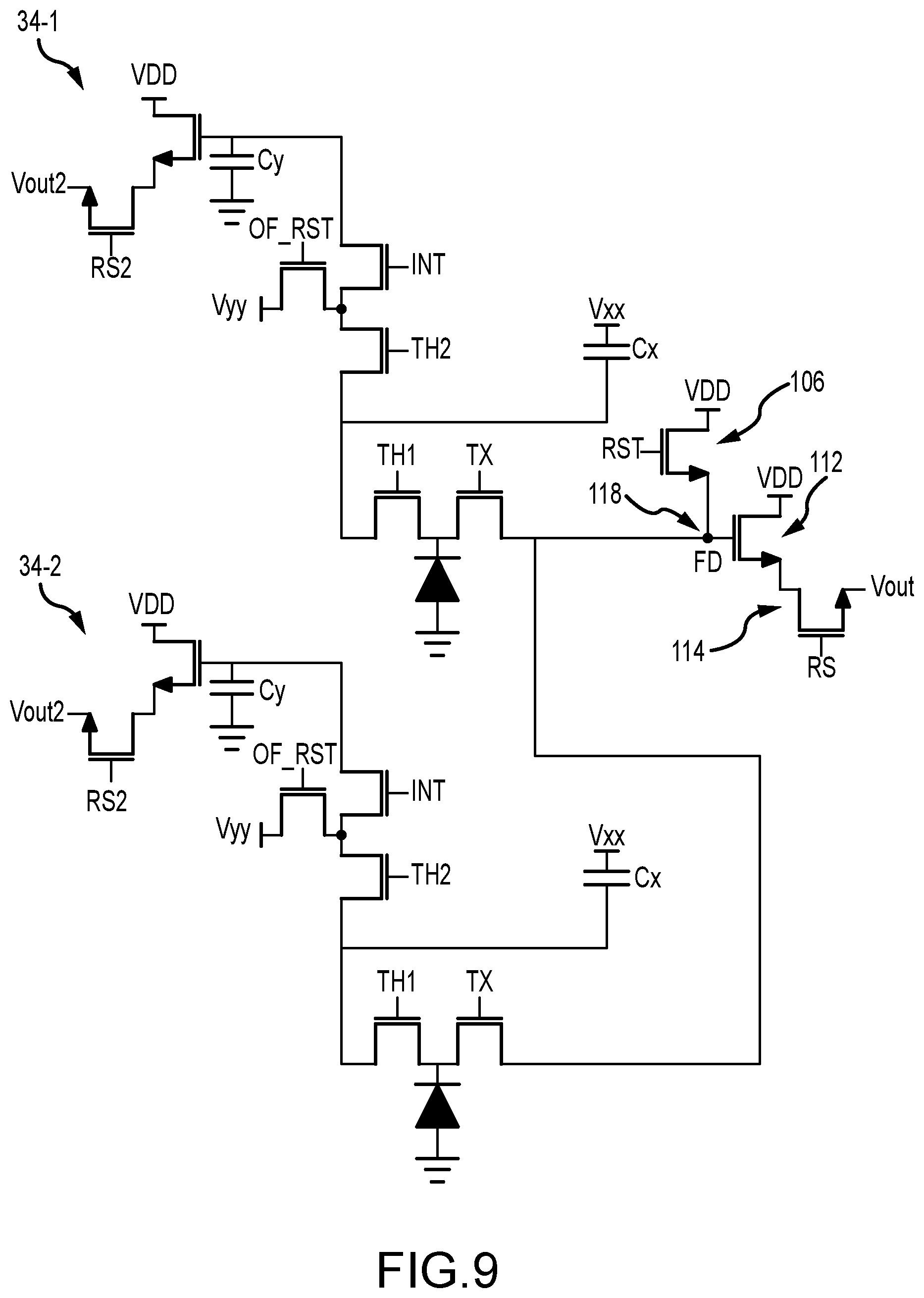 Patent US11805331 Figure 8 – Image sensors having high dynamic range imaging pixels
