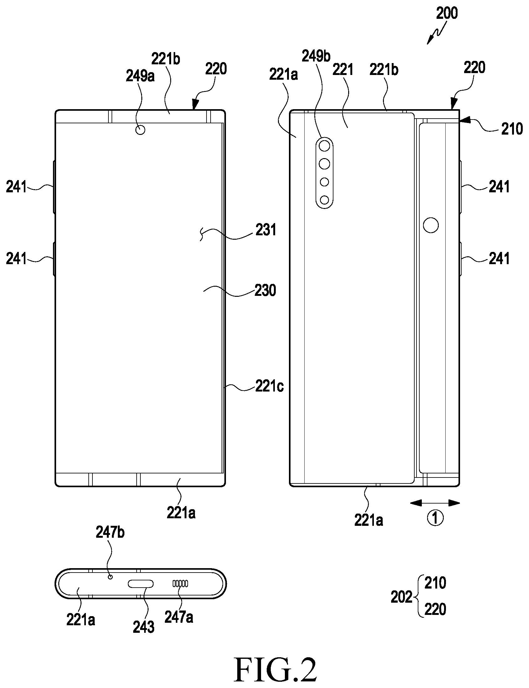 Patent US11805357 Figure 2 – Electronic device including speaker module