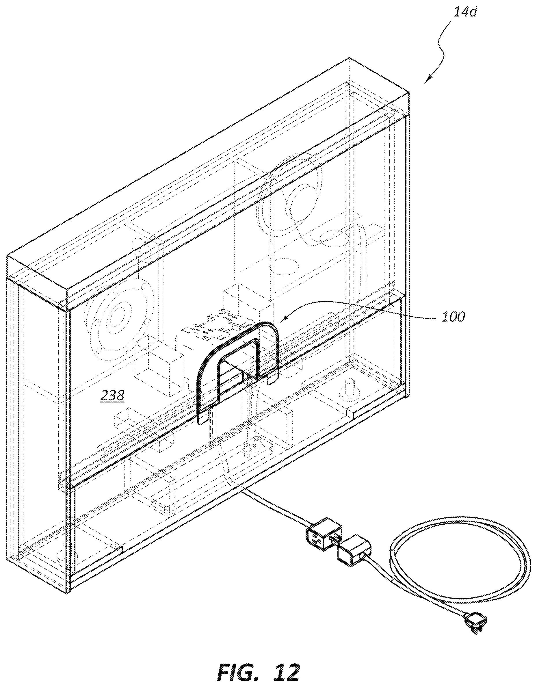 Patent US11805363 Figure 17 – Electronic furniture assembly with integrated internal speaker system including downward oriented speaker