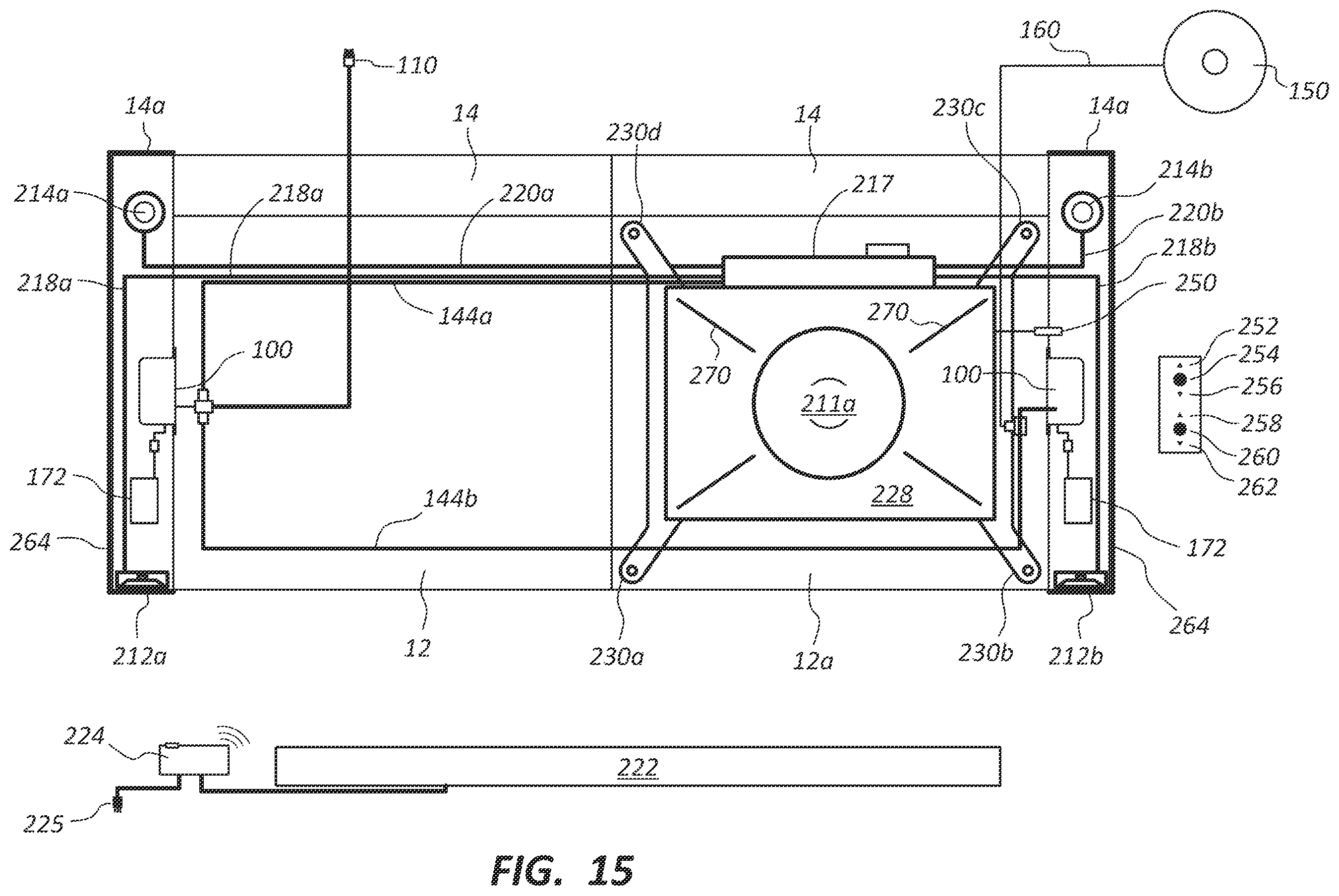 Patent US11805363 Figure 20 – Electronic furniture assembly with integrated internal speaker system including downward oriented speaker