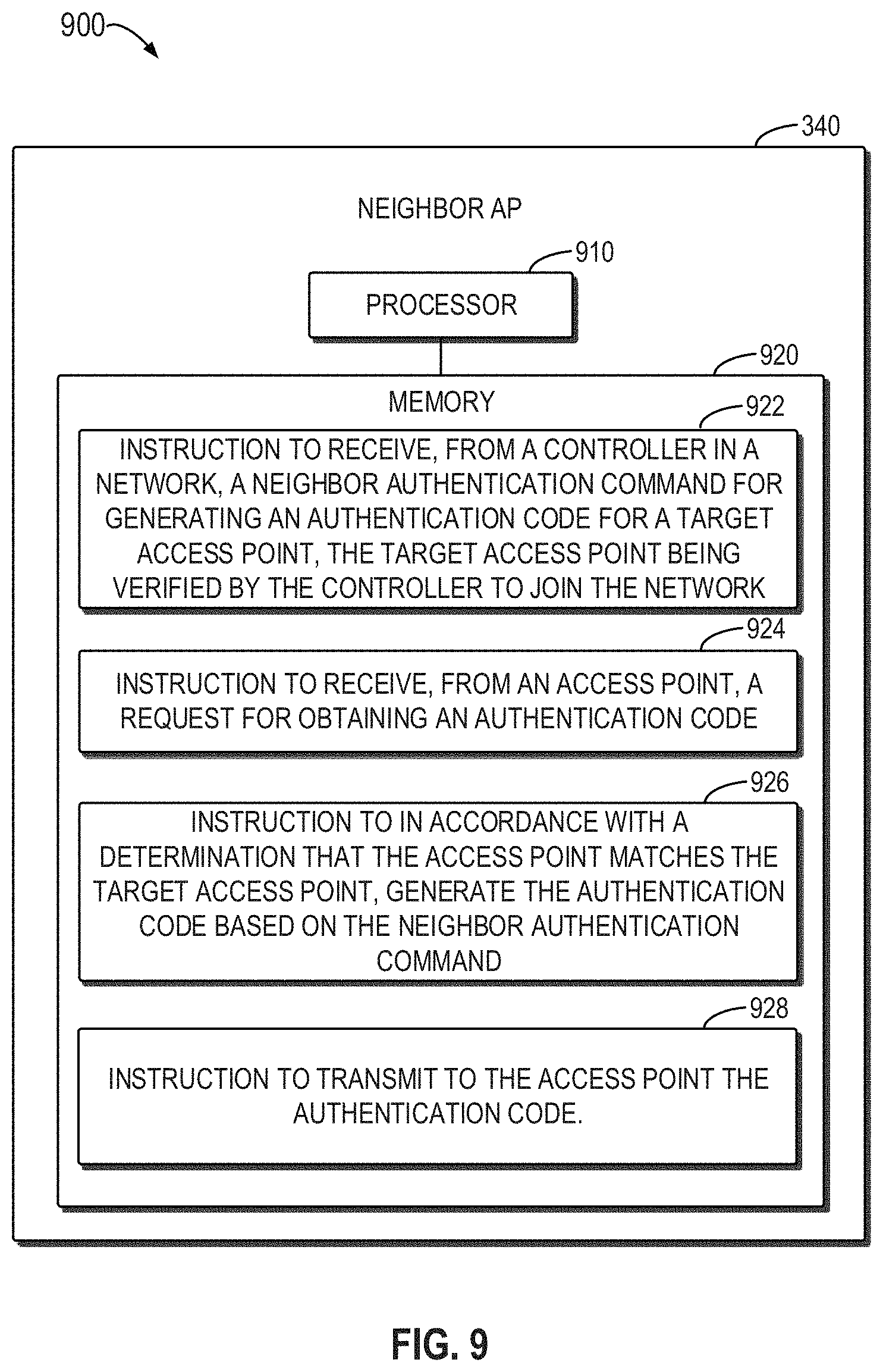 Patent US11805415 Figure 8 – Authentication enhancement with neighbor device