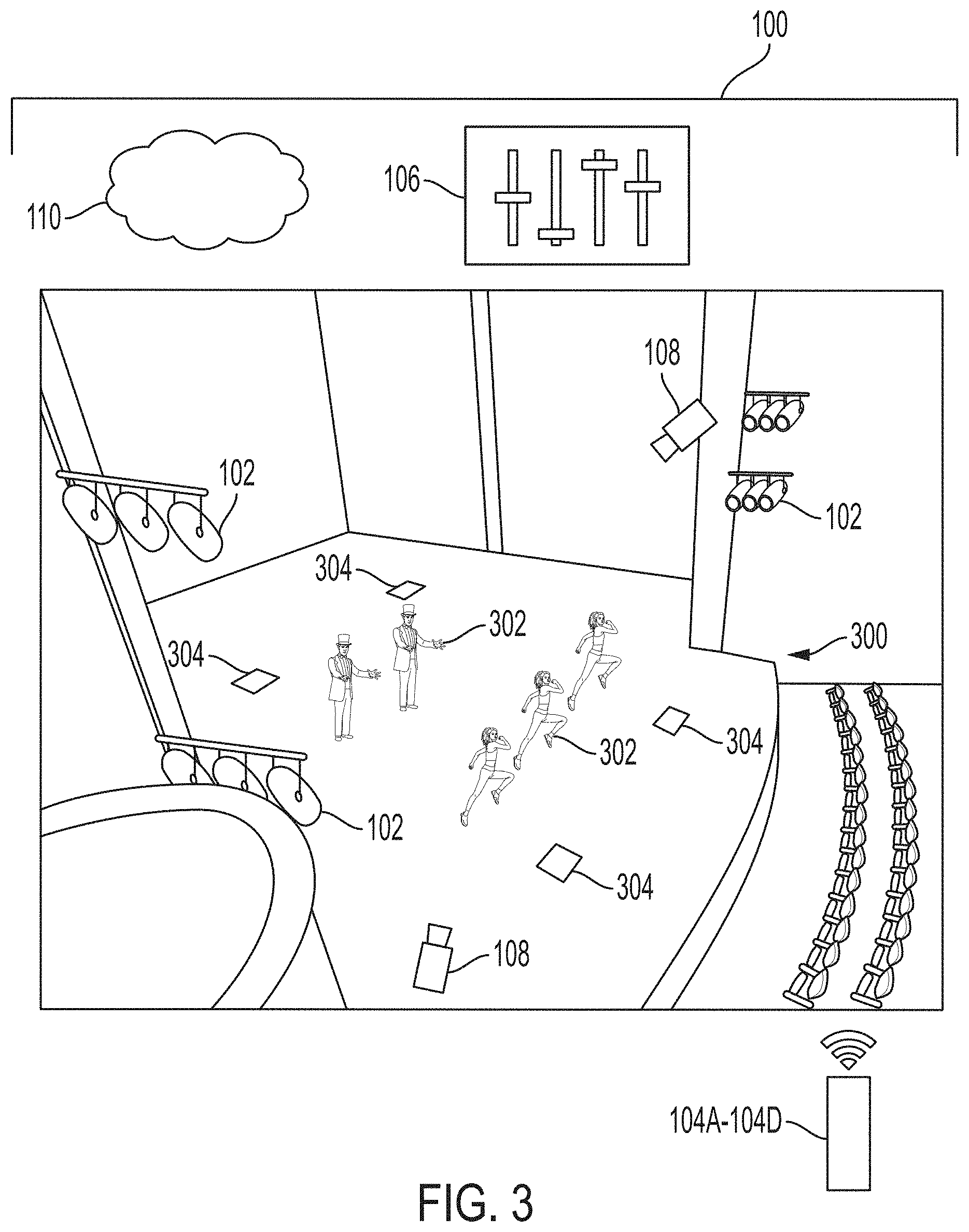 Patent US11805588 Figure 5 – Collision detection for venue lighting