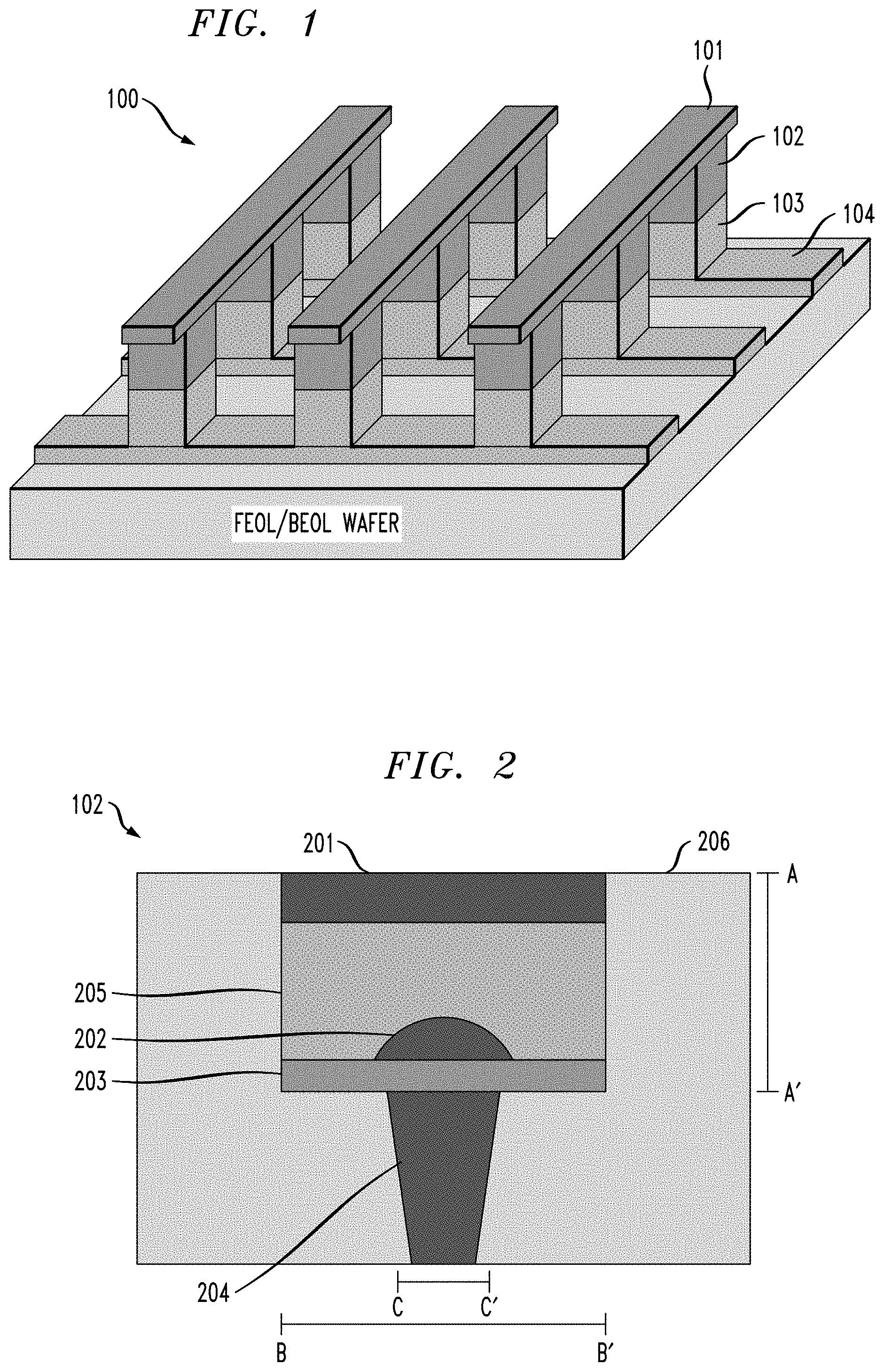 Patent US11805711 — Phase-change memory (PCM) including liner reducing resistance drift — Figure 1