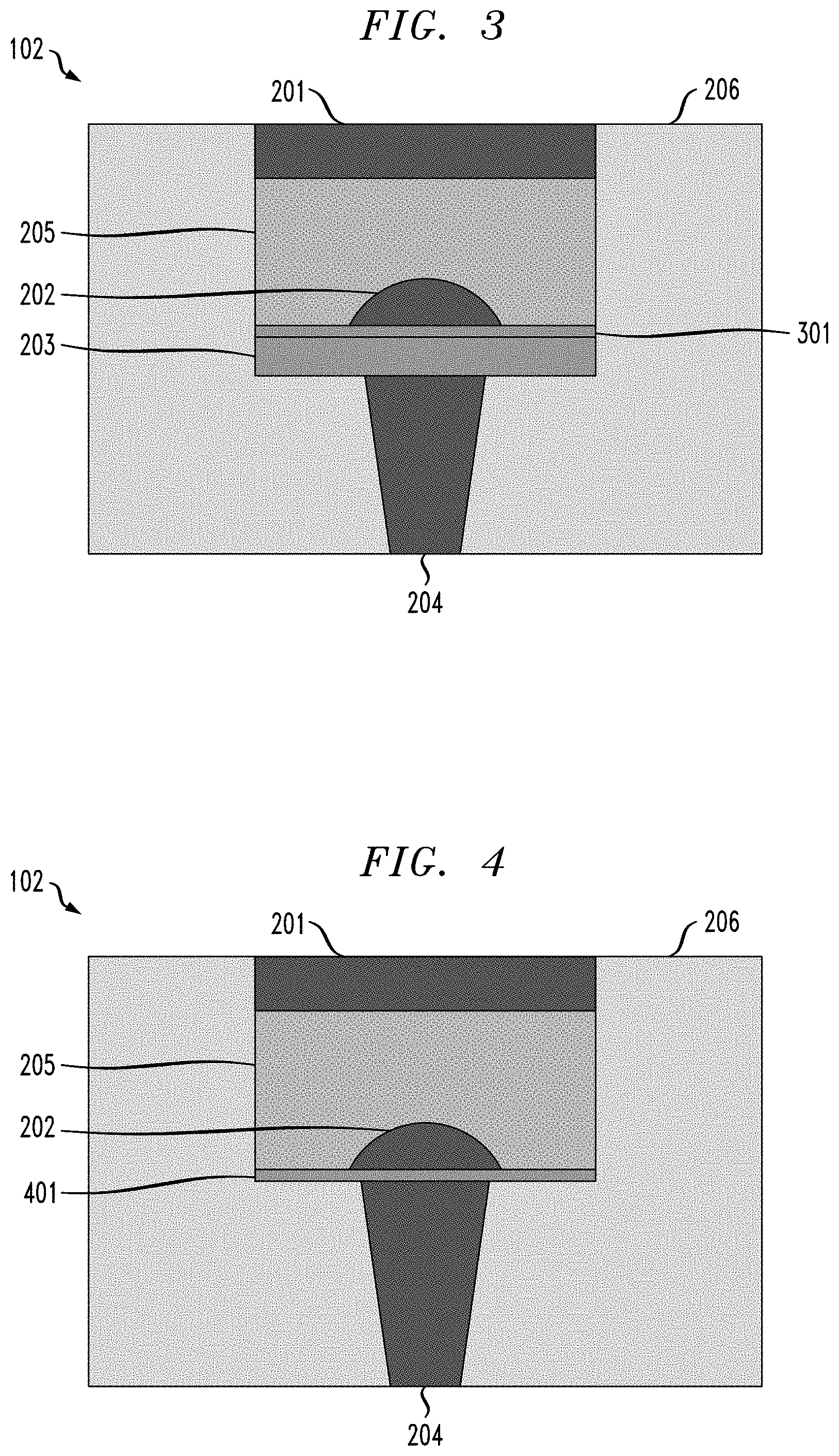Patent US11805711 Figure 2 – Phase-change memory (PCM) including liner reducing resistance drift