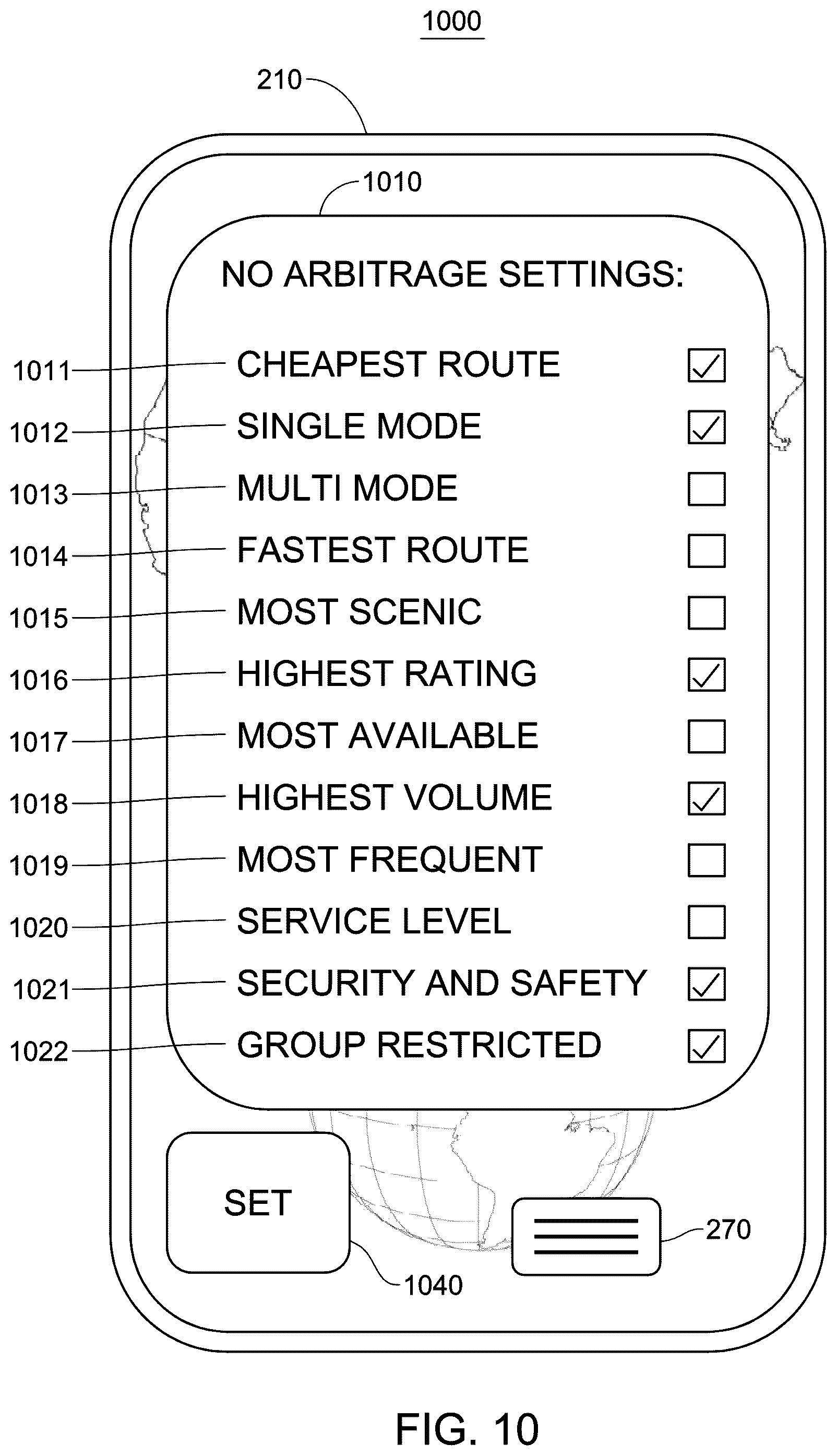 Patent US11810023 Figure 10 – System and method for a transportation or freight capacity exchange for one or more transportation or freight capacity units