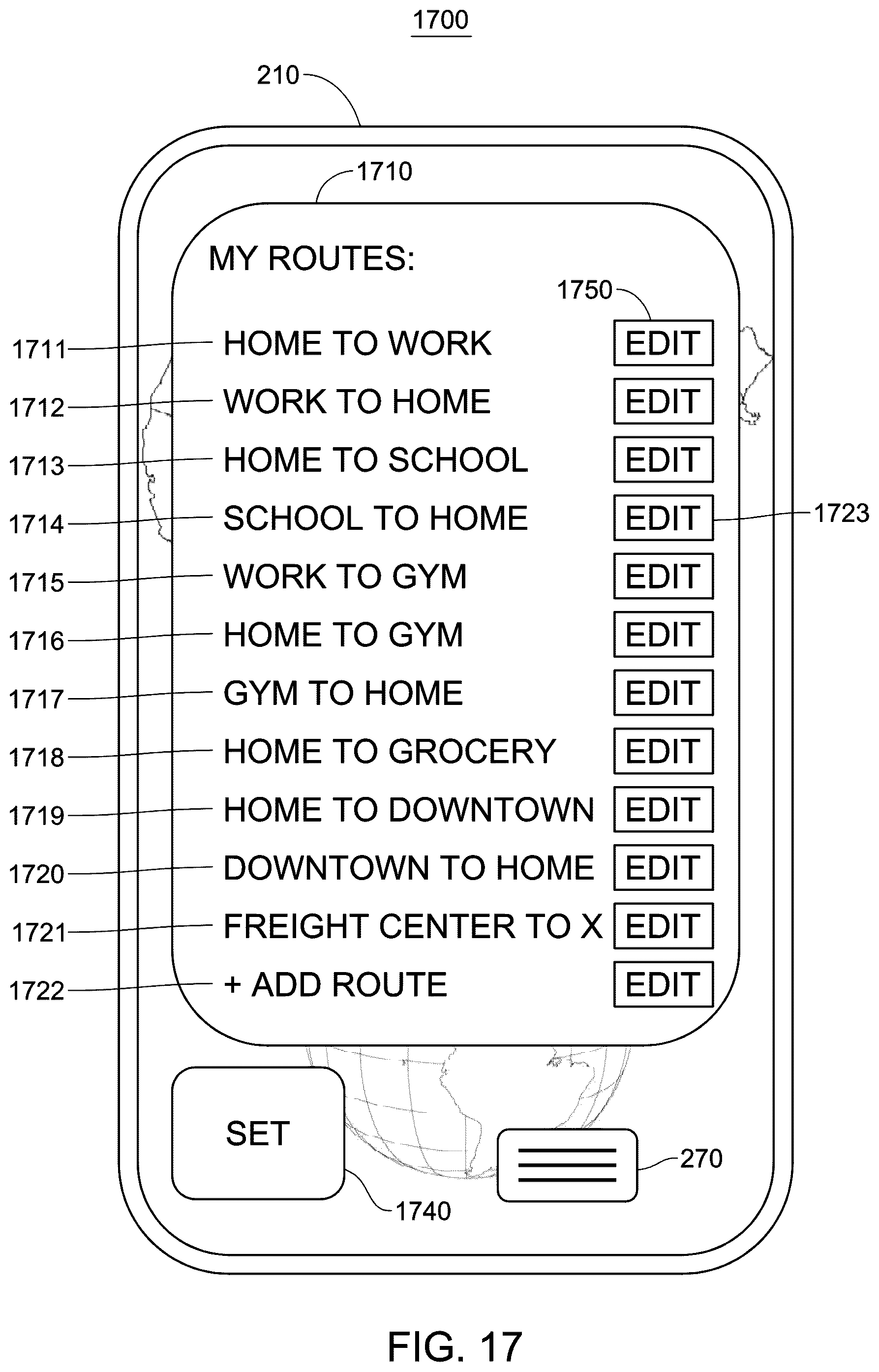 Patent US11810023 Figure 17 – System and method for a transportation or freight capacity exchange for one or more transportation or freight capacity units