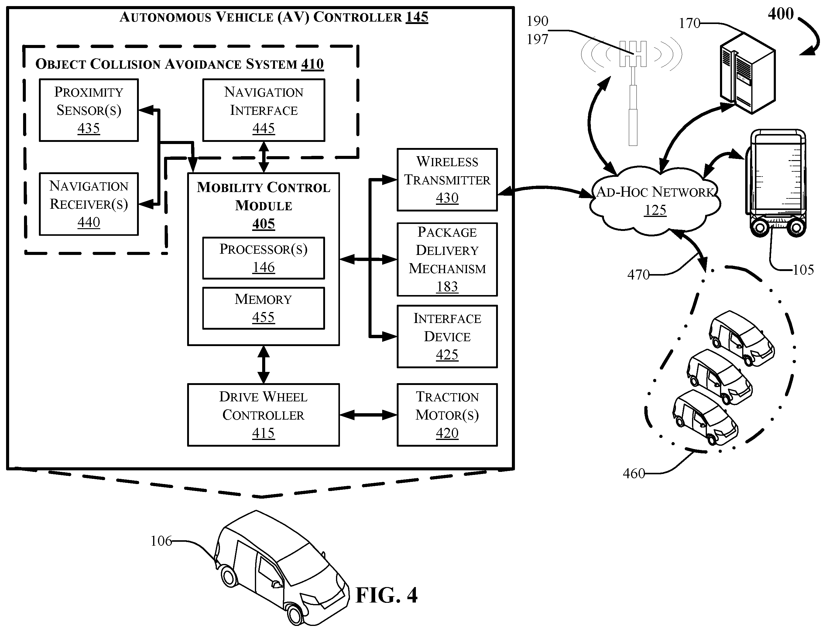 Patent US11810050 Figure 4 – Robotic package delivery with ad-hoc network fusion localization