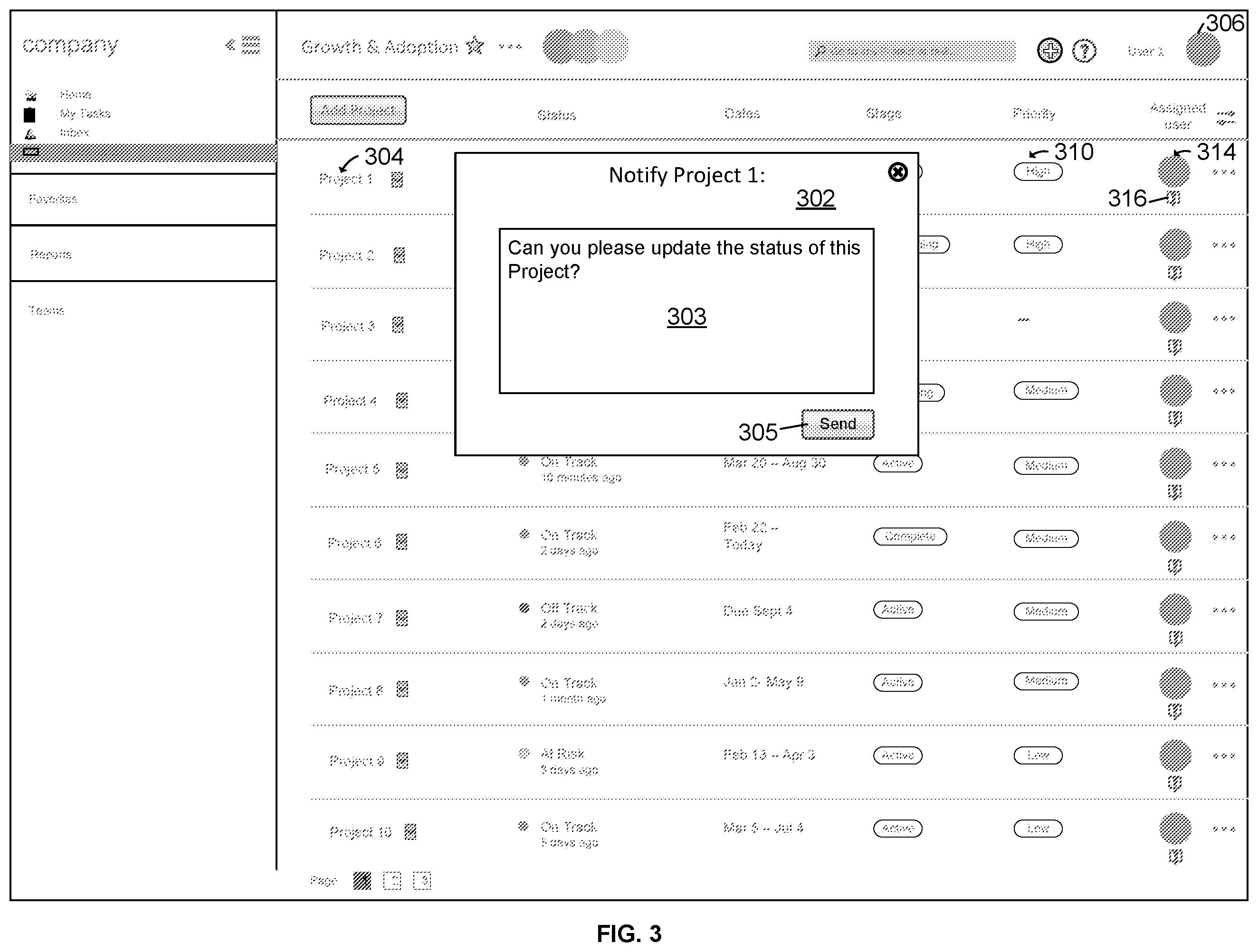 Patent US11810074 Figure 4 – Systems and methods for providing a dashboard for a collaboration work management platform