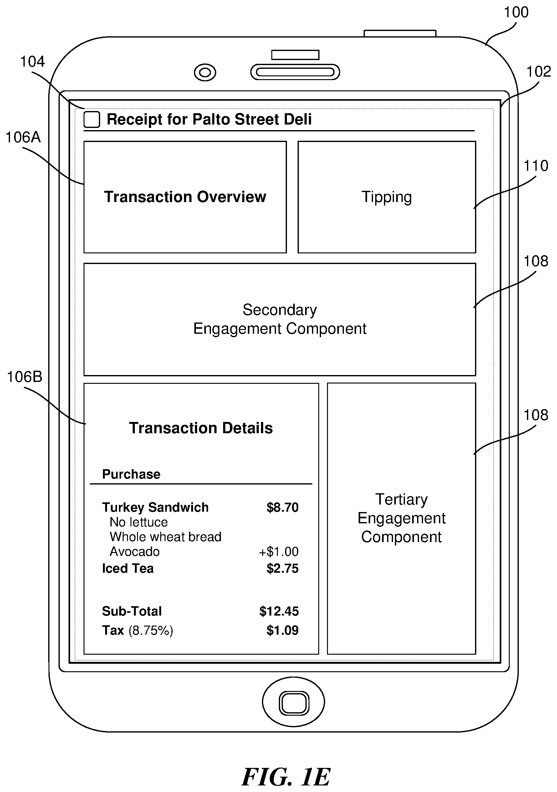 Patent US11810078 Figure 5 – Interactive digital receipt