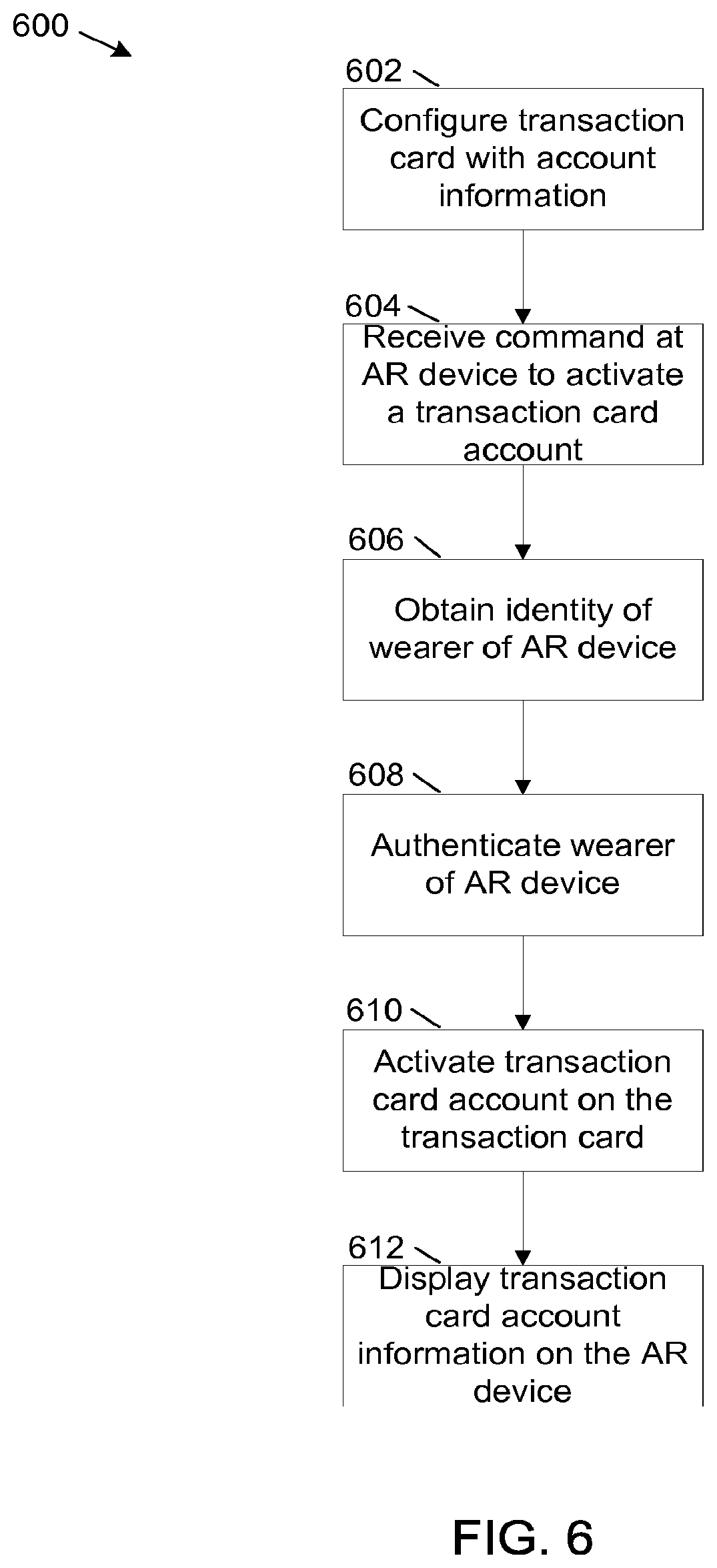 Patent US11810098 Figure 6 – Augmented reality numberless transaction card
