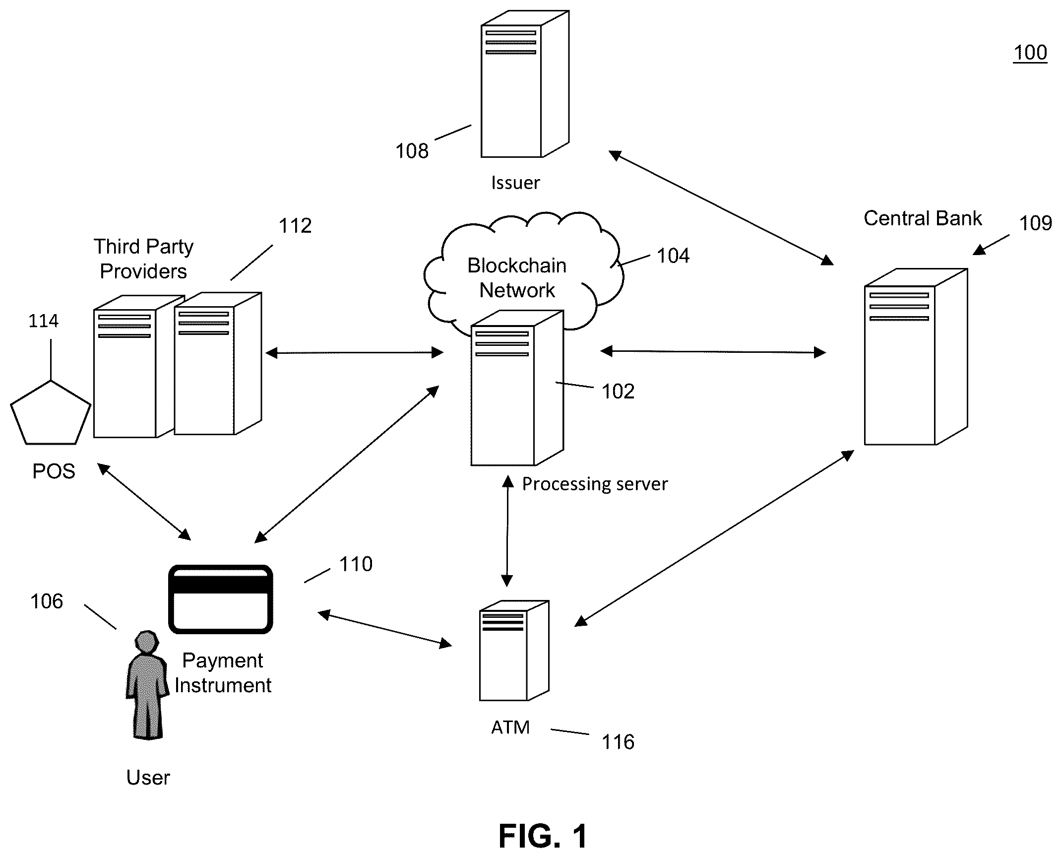 Patent US11810111 Figure 1 – Method and system for transferring digital tokens to and from a physical card
