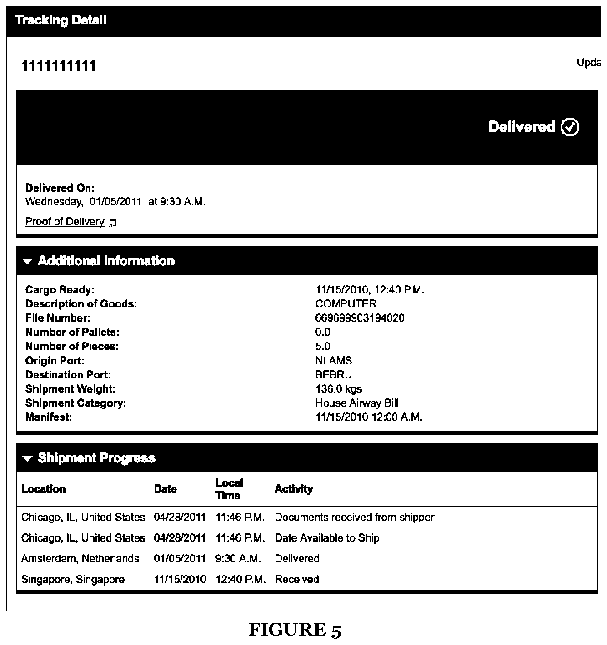 Patent US11810134 Figure 5 – Method and system for generating delivery estimates