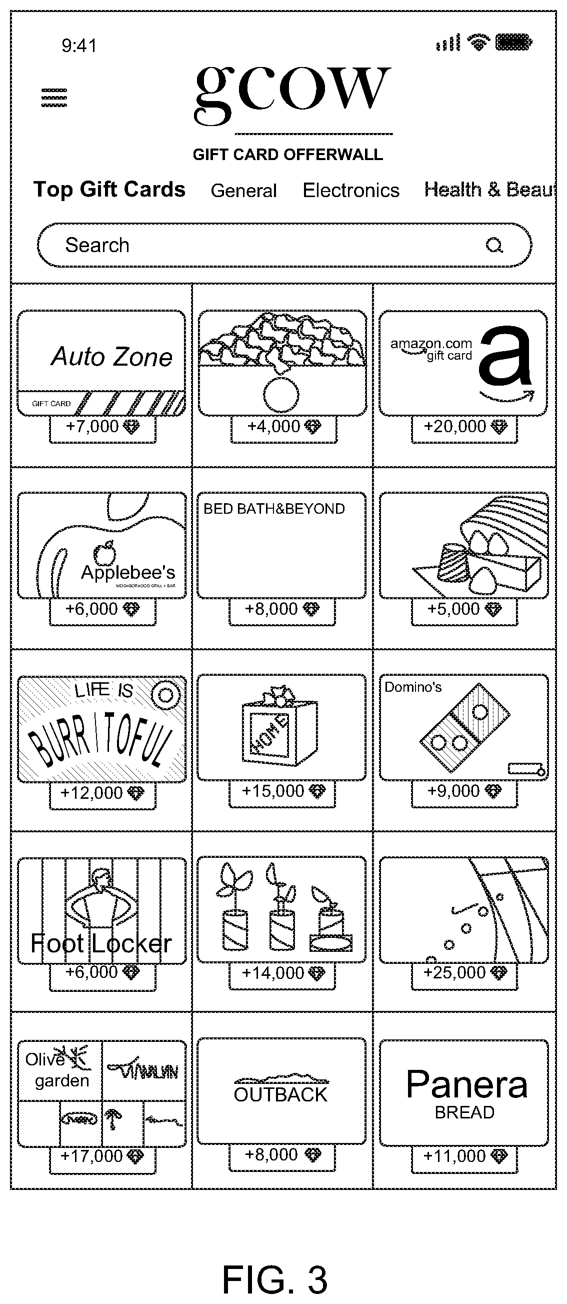 Patent US11810140 Figure 3 – Systems and methods to facilitate providing a software development kit (SDK) for rewards for making gift card purchases to multiple application publishers