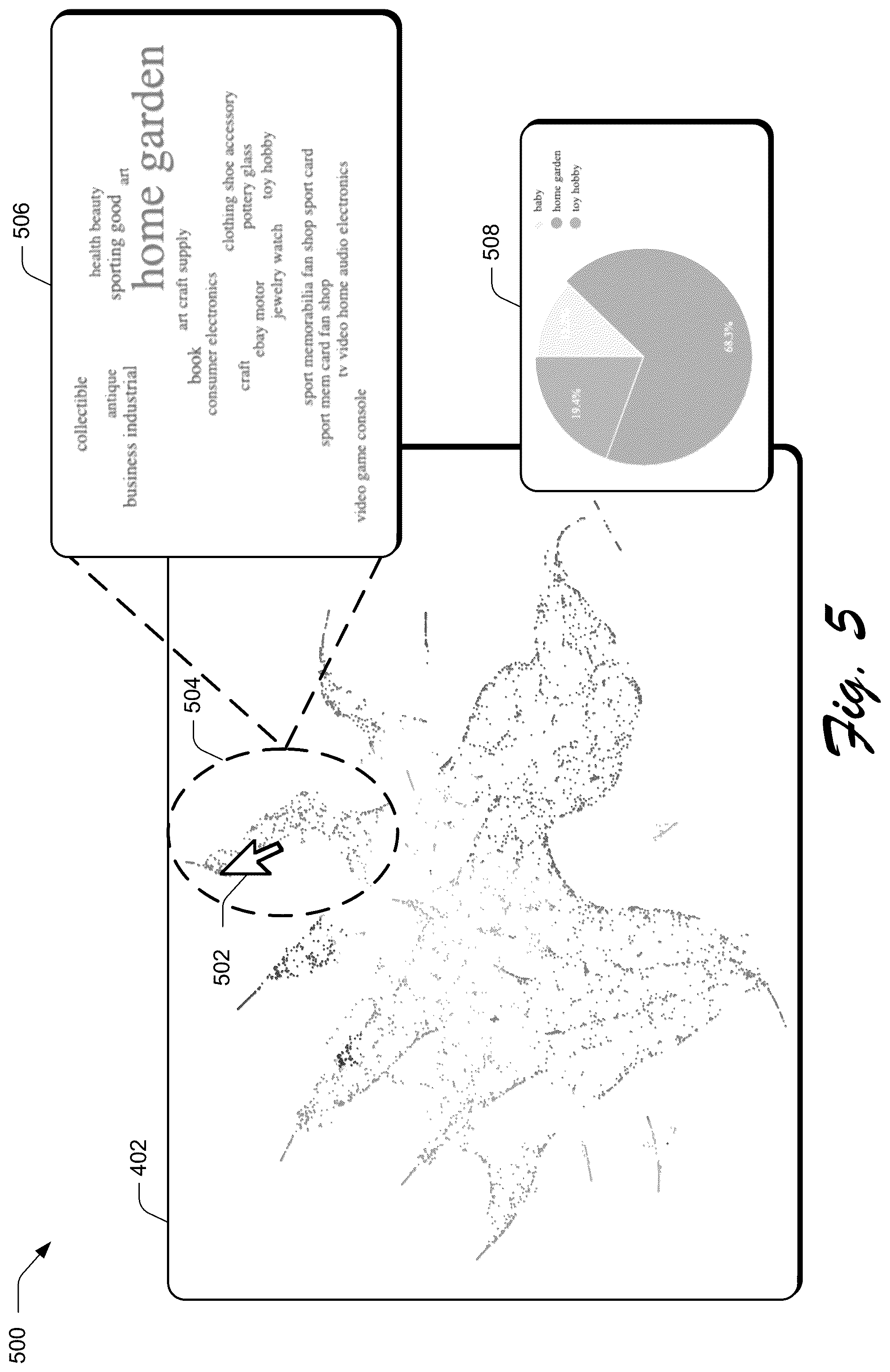 Patent US11810152 Figure 5 – Automatic item placement recommendations based on entity similarity
