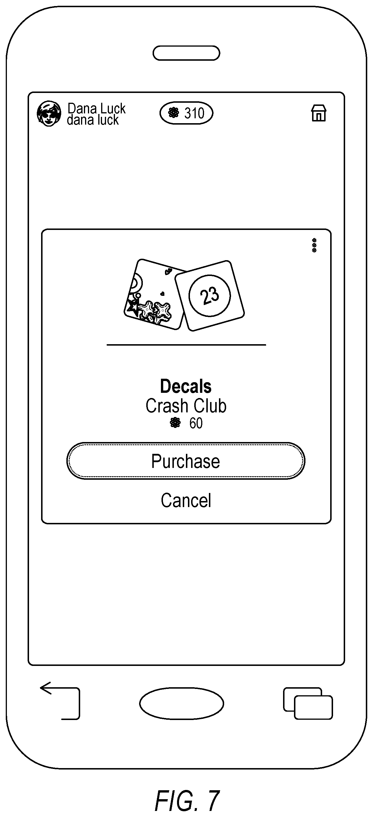Patent US11810169 Figure 8 – Virtual currency in a native application environment
