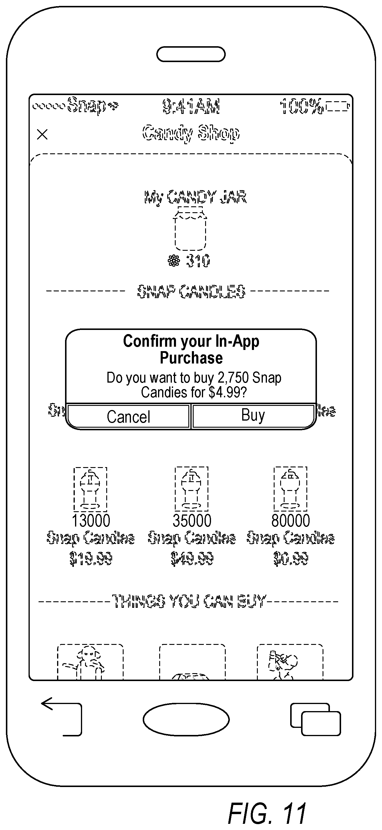 Patent US11810169 Figure 12 – Virtual currency in a native application environment