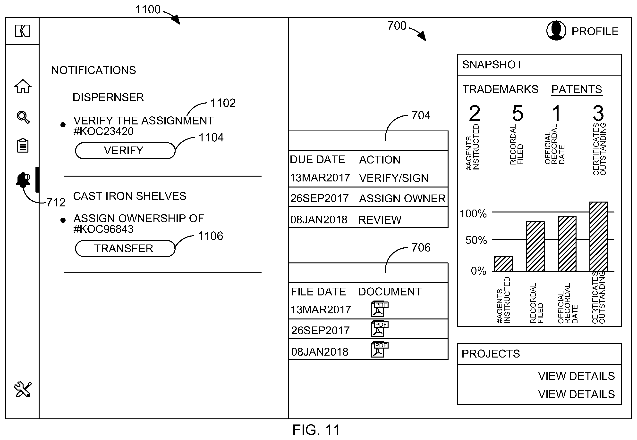 Patent US11810212 Figure 12 – Access controlled distributed ledger system for asset management