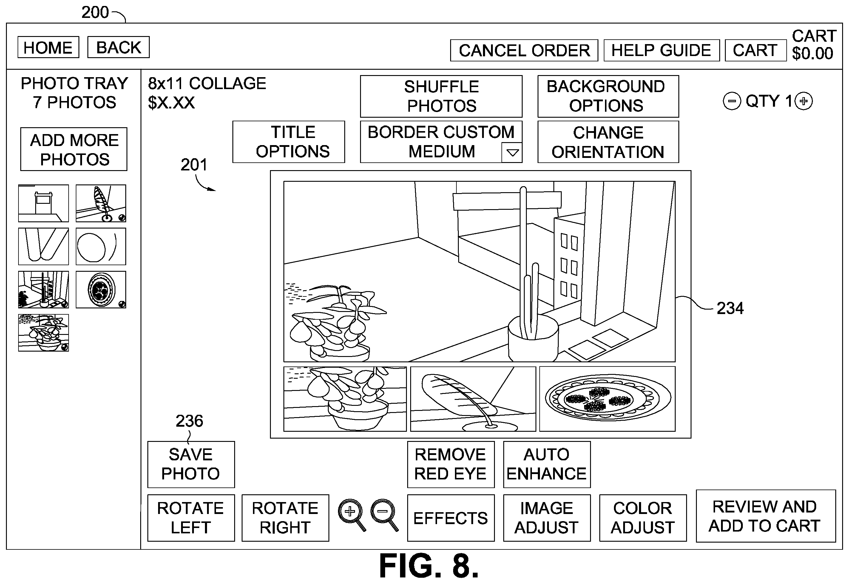 Patent US11810232 Figure 8 – System and method for generating a digital image collage