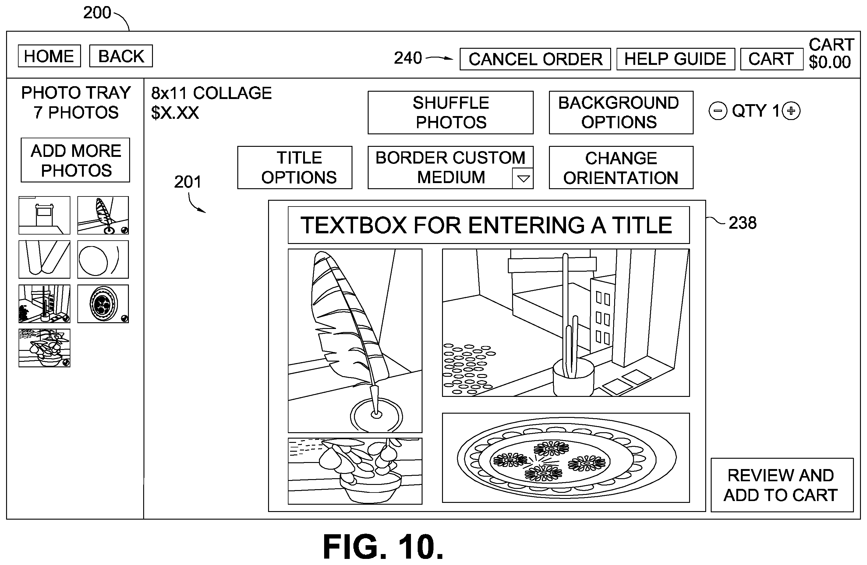 Patent US11810232 Figure 10 – System and method for generating a digital image collage
