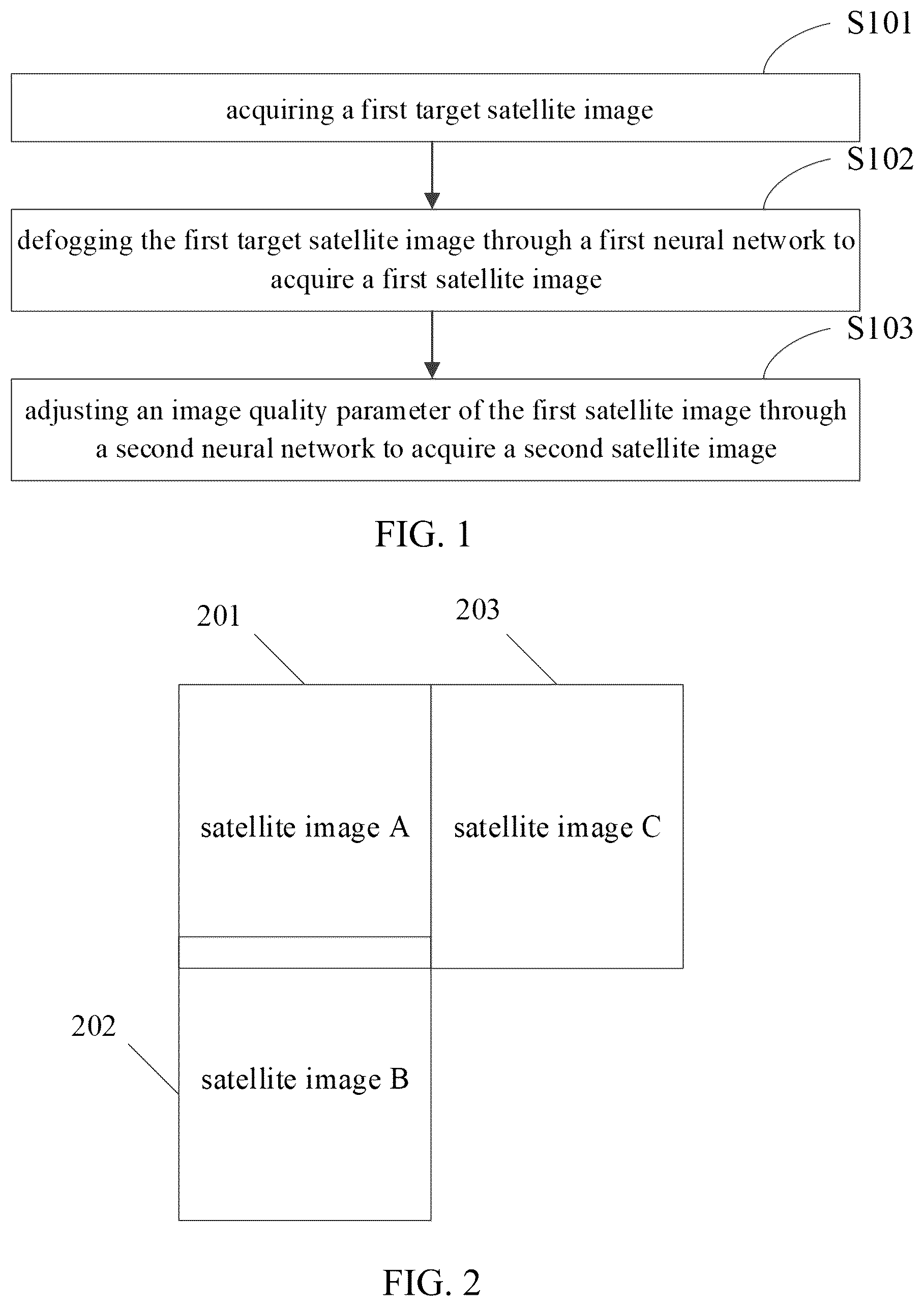 Patent US11810310 — Satellite image processing method, network training method, related devices and electronic device — Figure 1