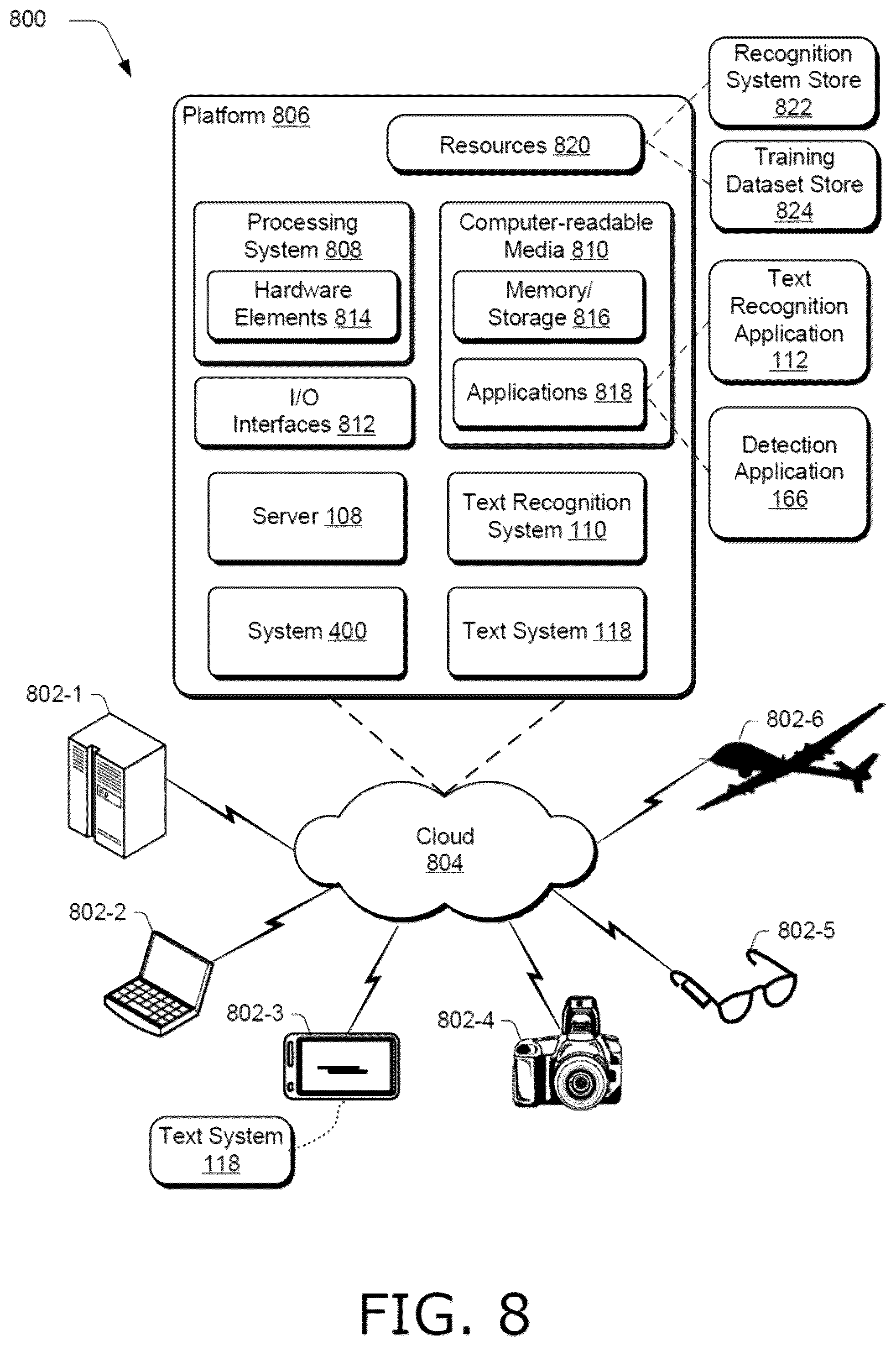 Patent US11810374 Figure 8 – Training text recognition systems