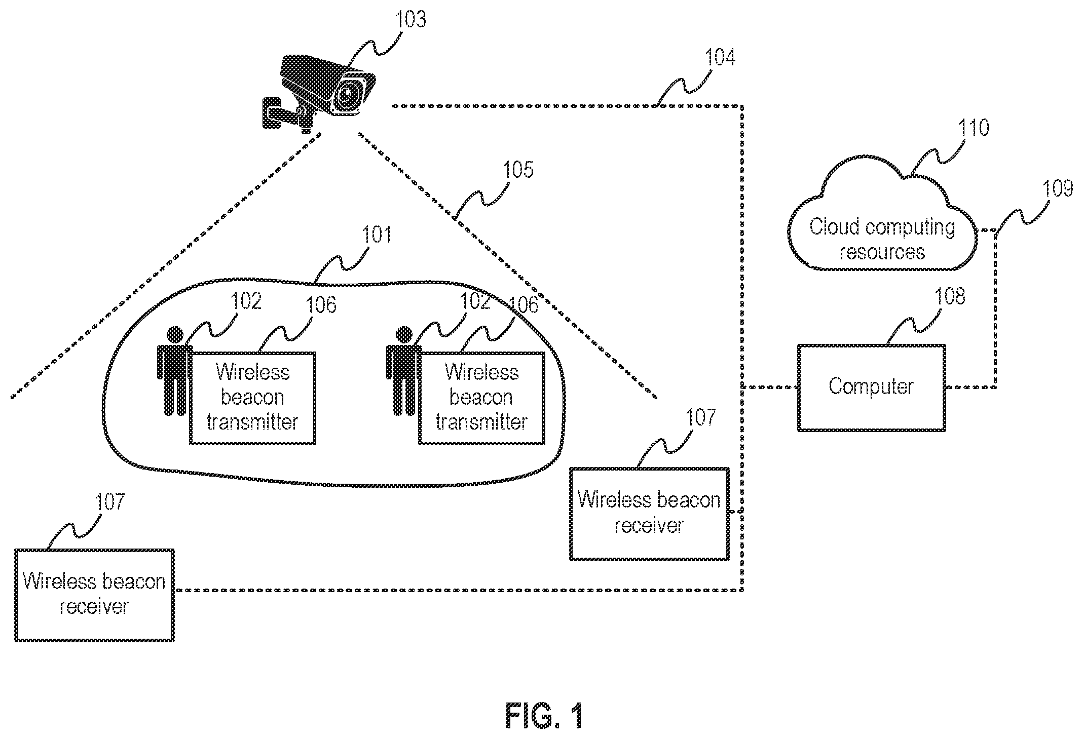 Patent US11810387 Figure 1 – Location system and method