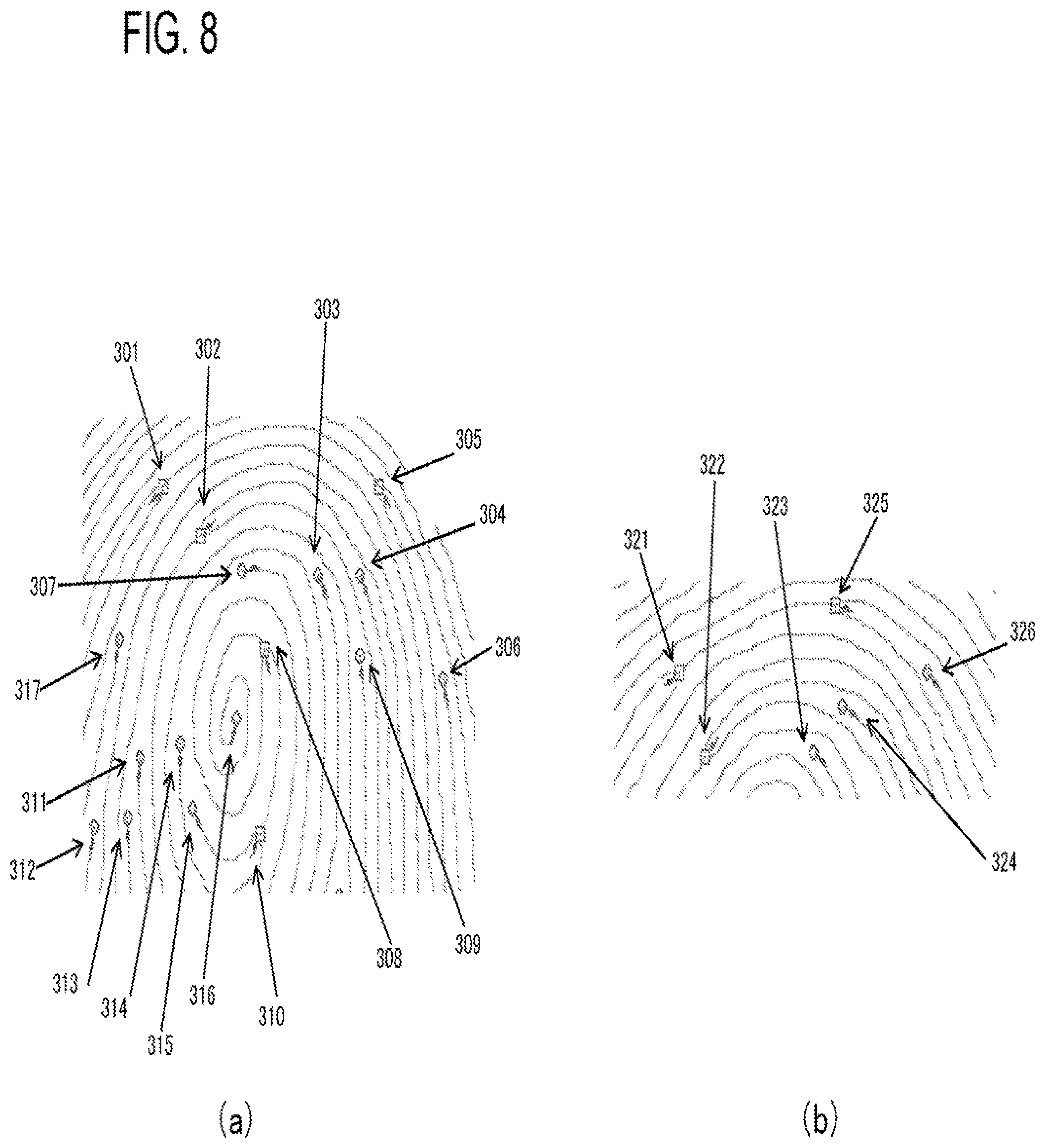 Patent US11810392 Figure 8 – Minutia features generation apparatus, system, minutia features generation method, and program