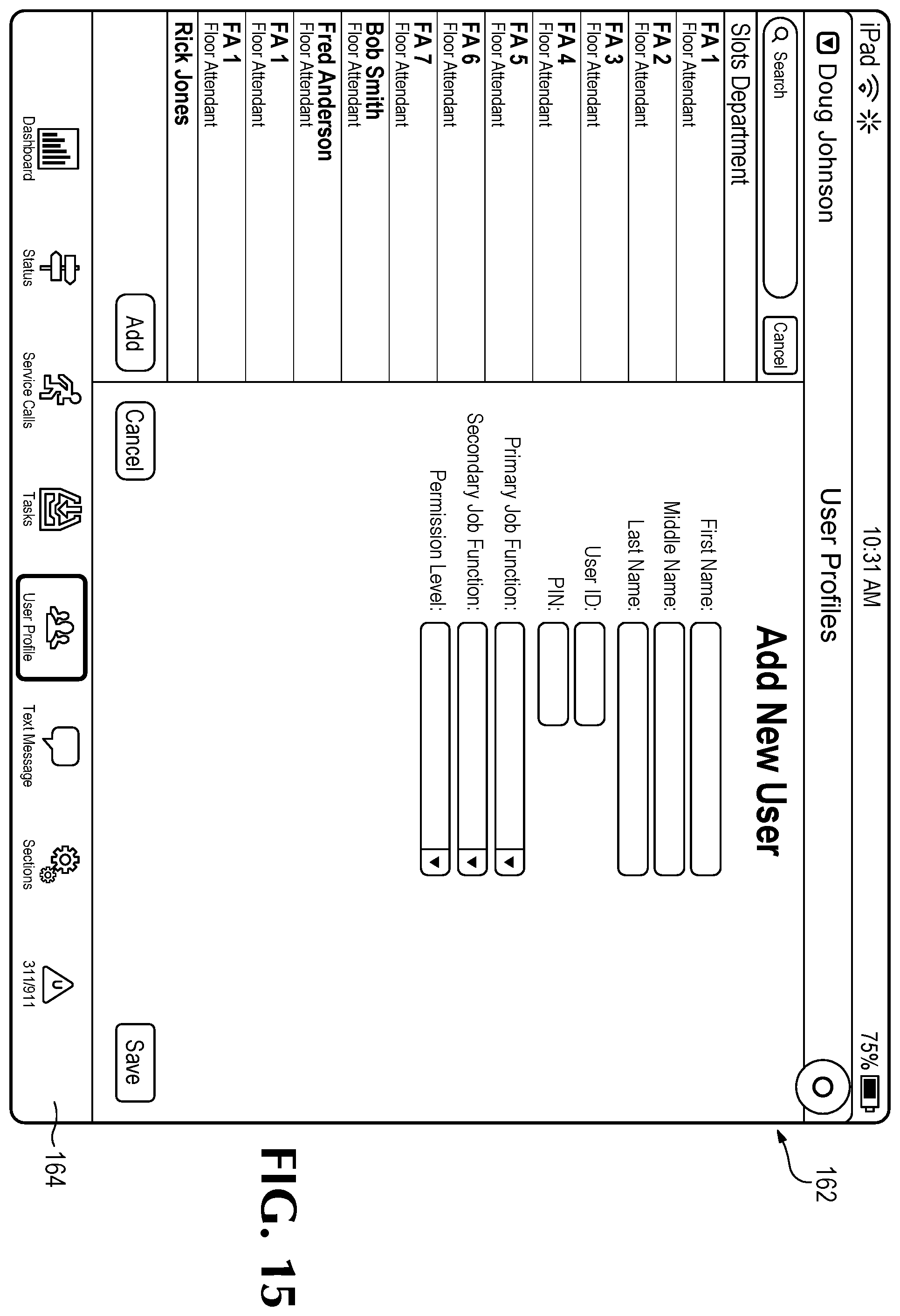Patent US11810420 Figure 14 – Dispatching casino agents to an electronic gaming machine