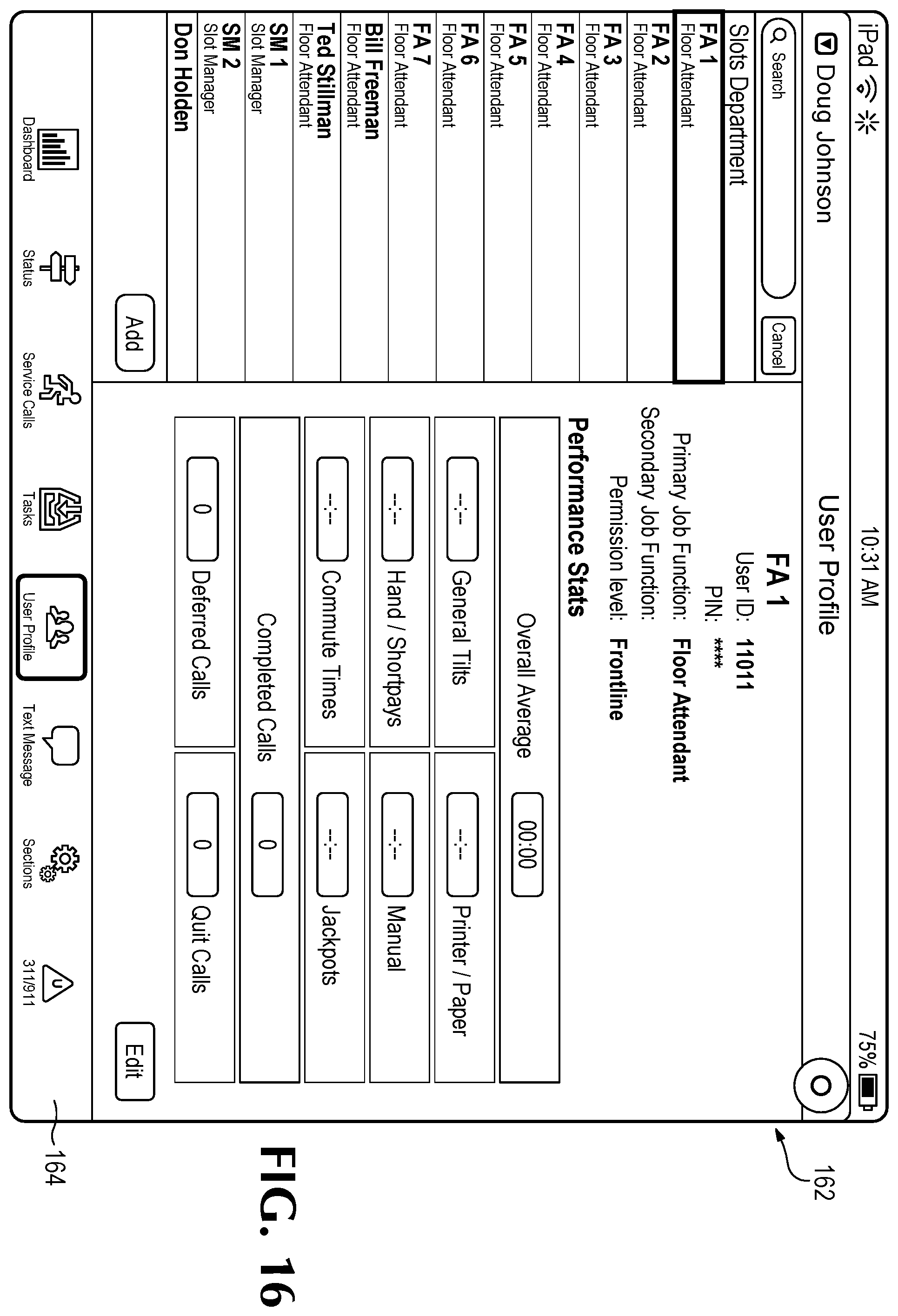 Patent US11810420 Figure 15 – Dispatching casino agents to an electronic gaming machine