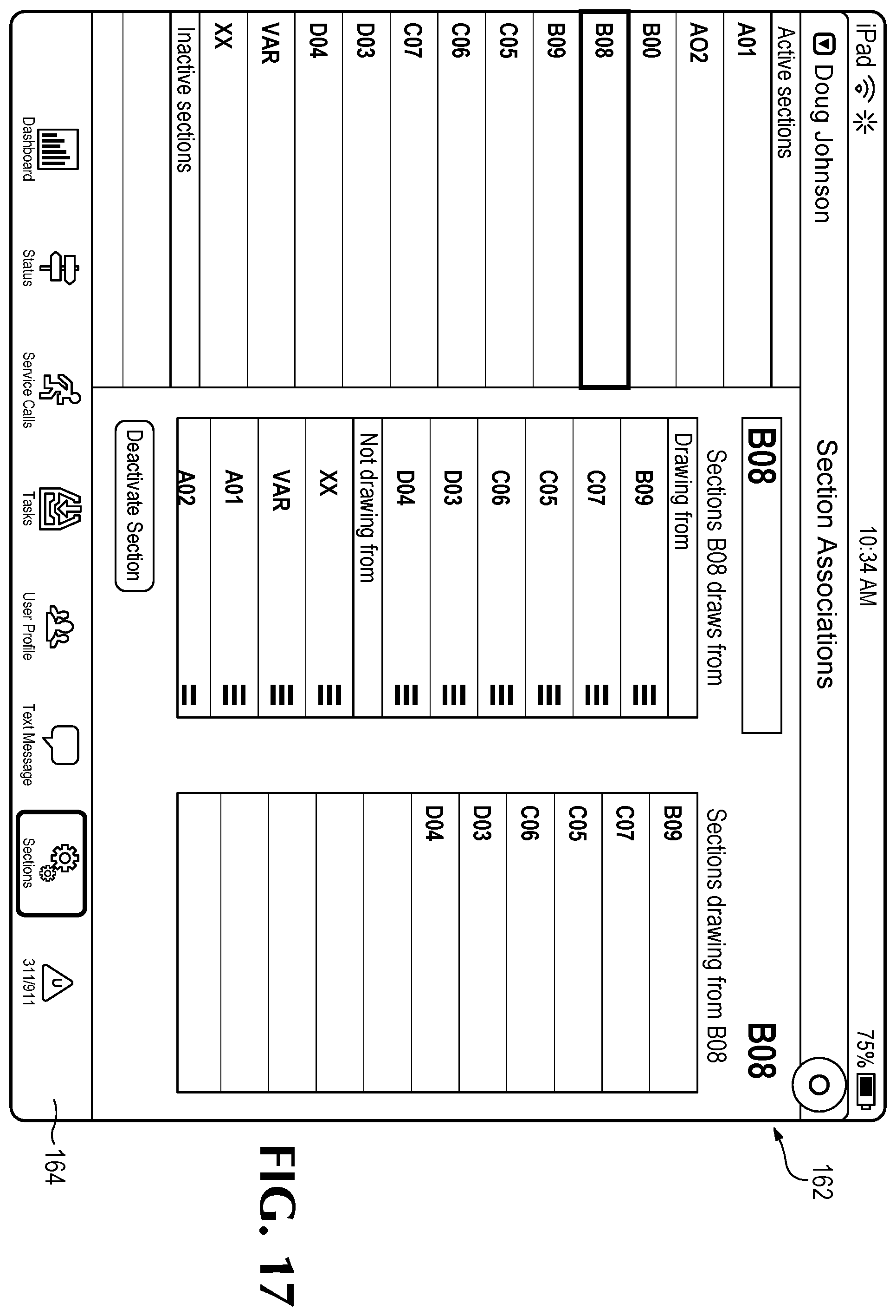 Patent US11810420 Figure 16 – Dispatching casino agents to an electronic gaming machine