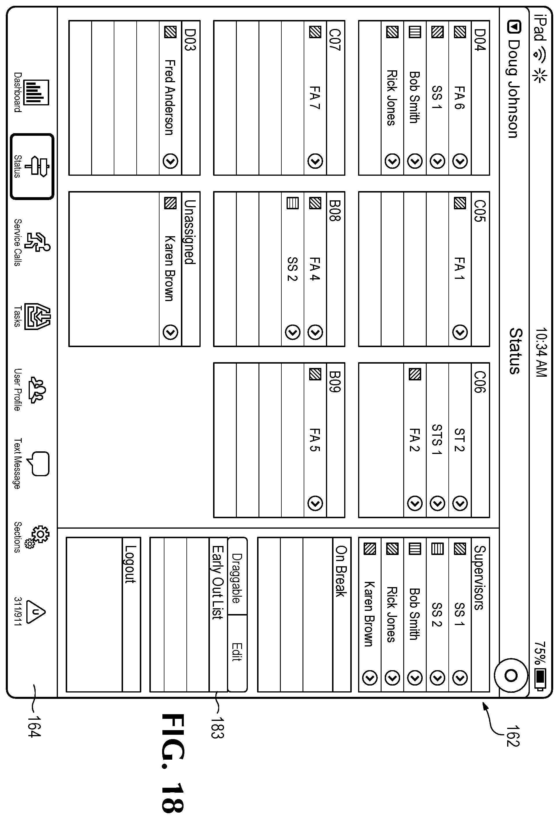 Patent US11810420 Figure 17 – Dispatching casino agents to an electronic gaming machine