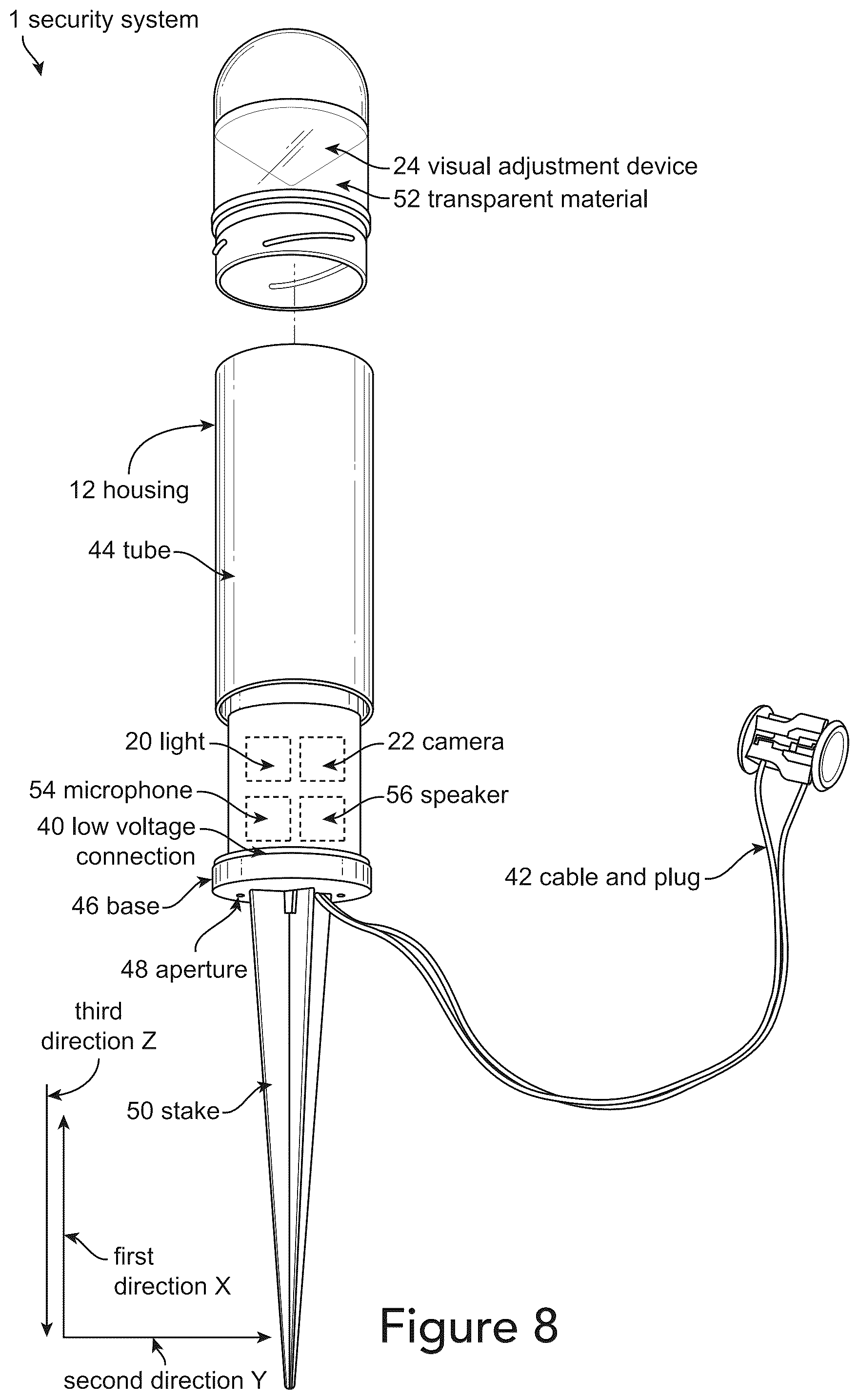 Patent US11810436 Figure 8 – Outdoor security systems and methods