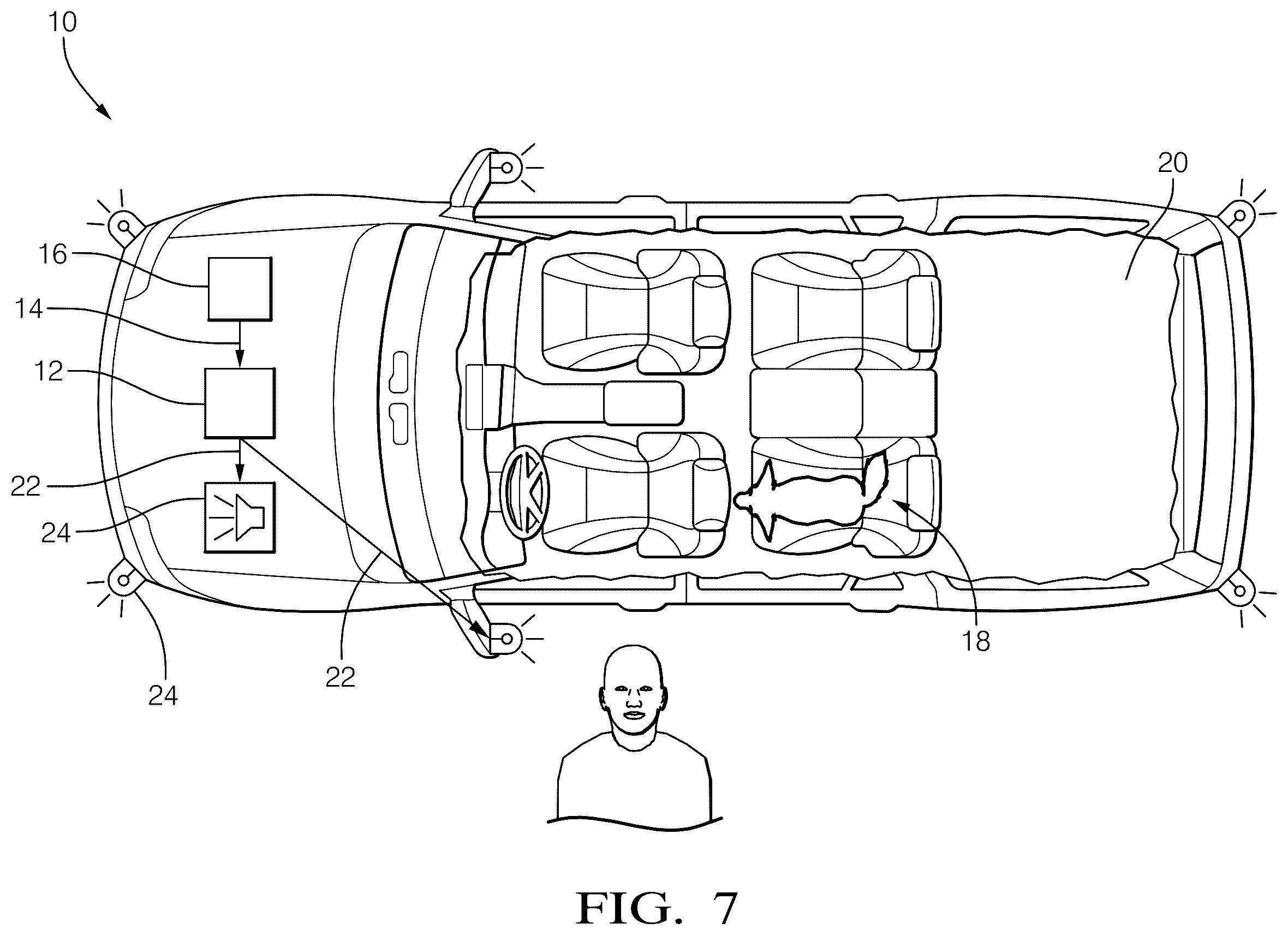 Patent US11810443 Figure 7 – Vehicle-occupant alert system