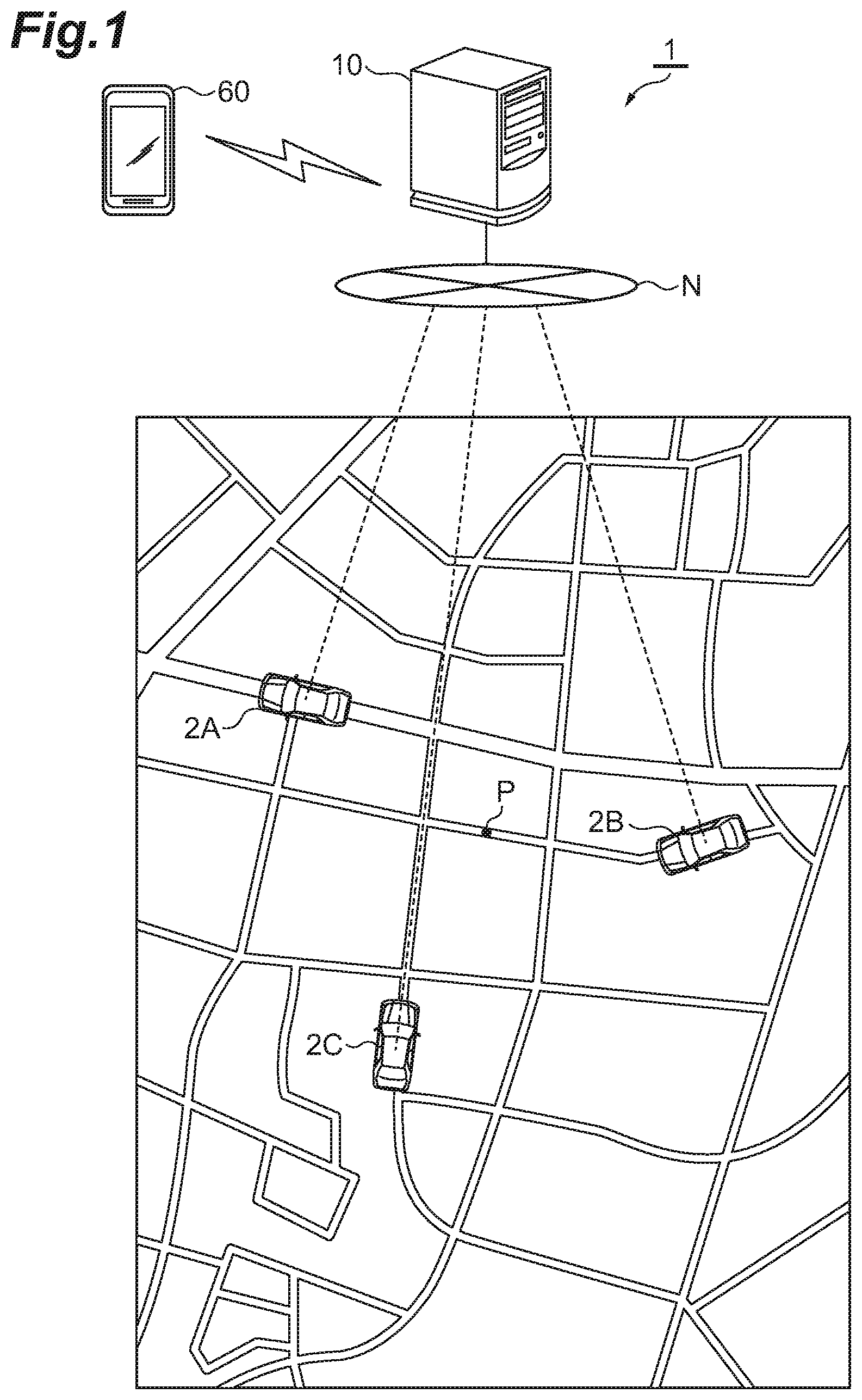 Patent US11810461 Figure 1 – Vehicle dispatch system, vehicle dispatch server, and vehicle dispatch method