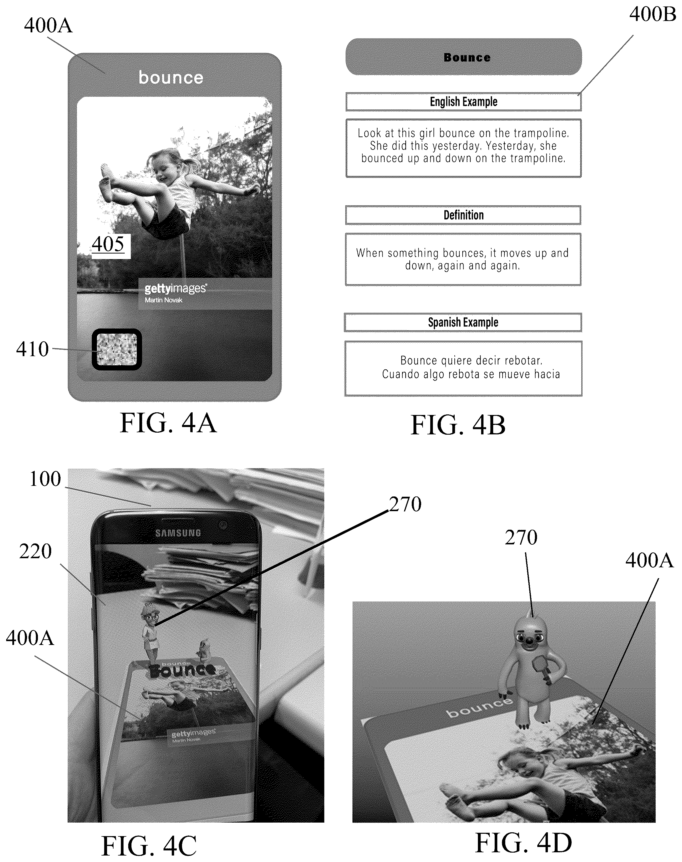 Patent US11810475 Figure 4 – System of language learning with augmented reality