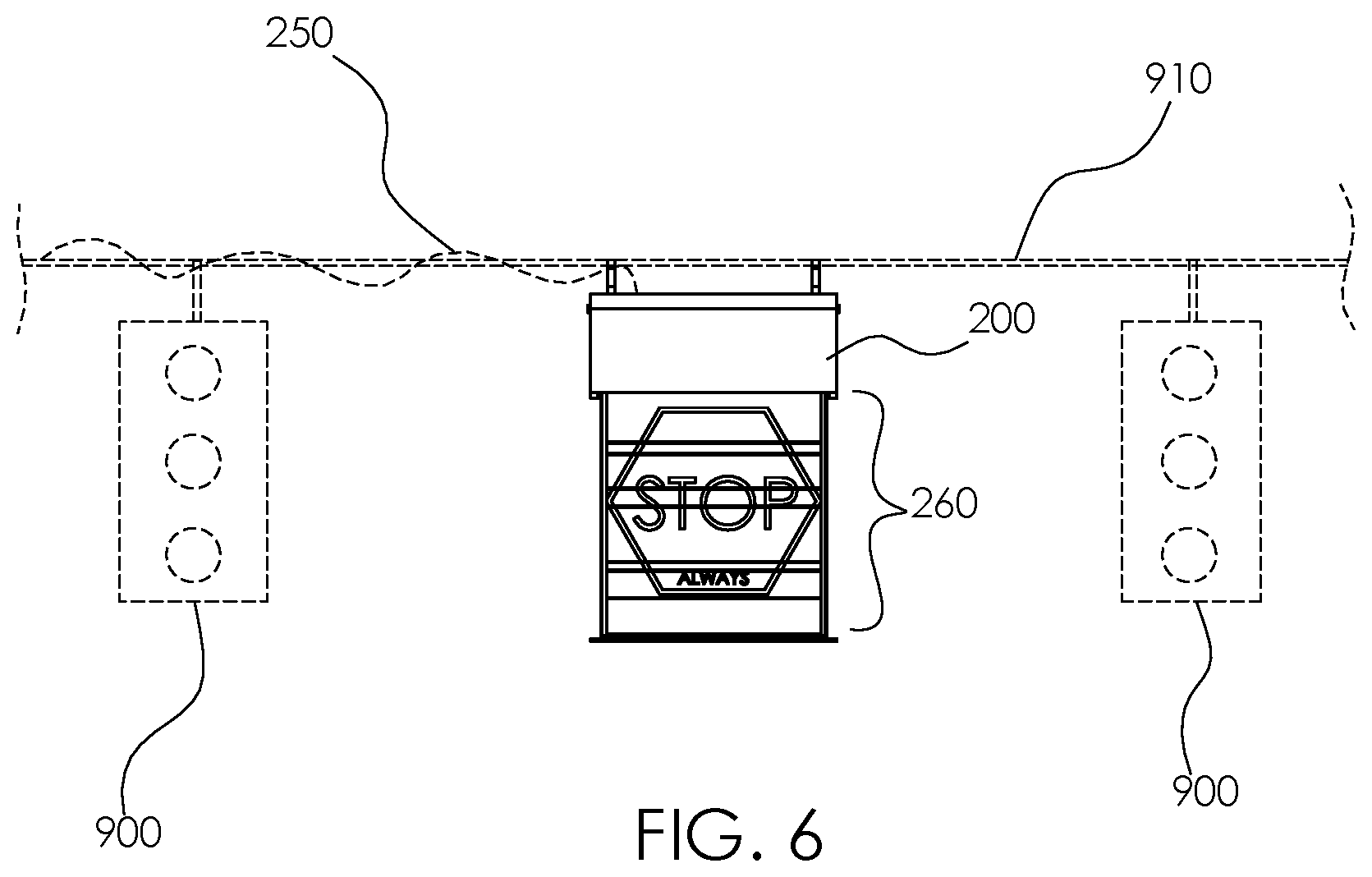 Patent US11810479 Figure 4 – Deployable stop sign for use with a traffic light during power loss