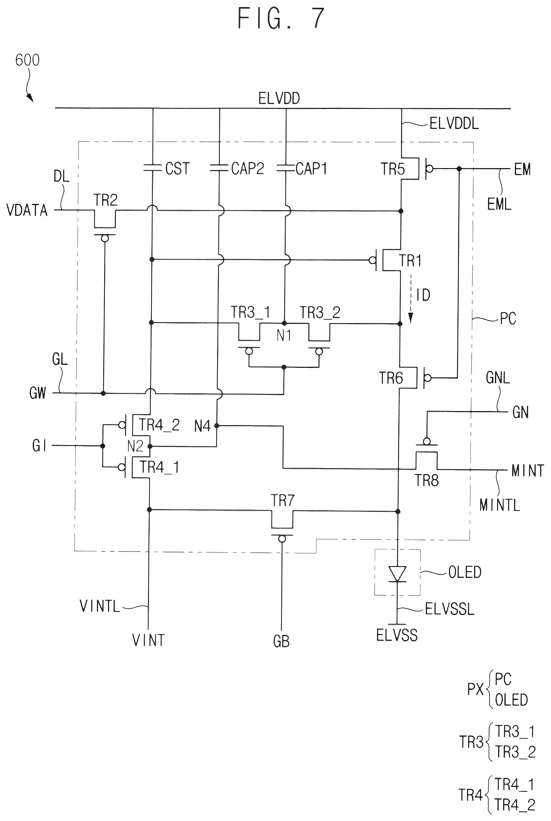 Patent US11810511 Figure 7 – Pixel, display device, and method of driving display device