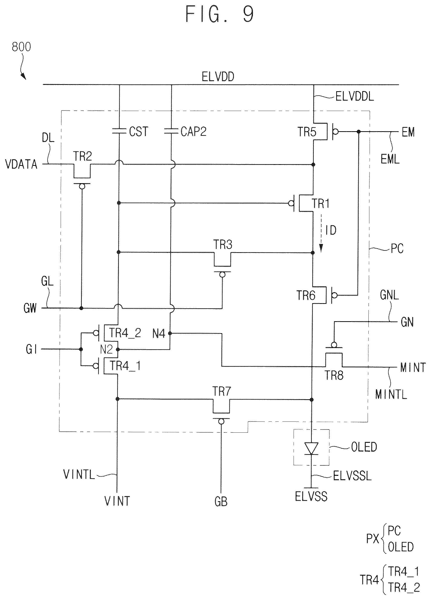 Patent US11810511 Figure 9 – Pixel, display device, and method of driving display device