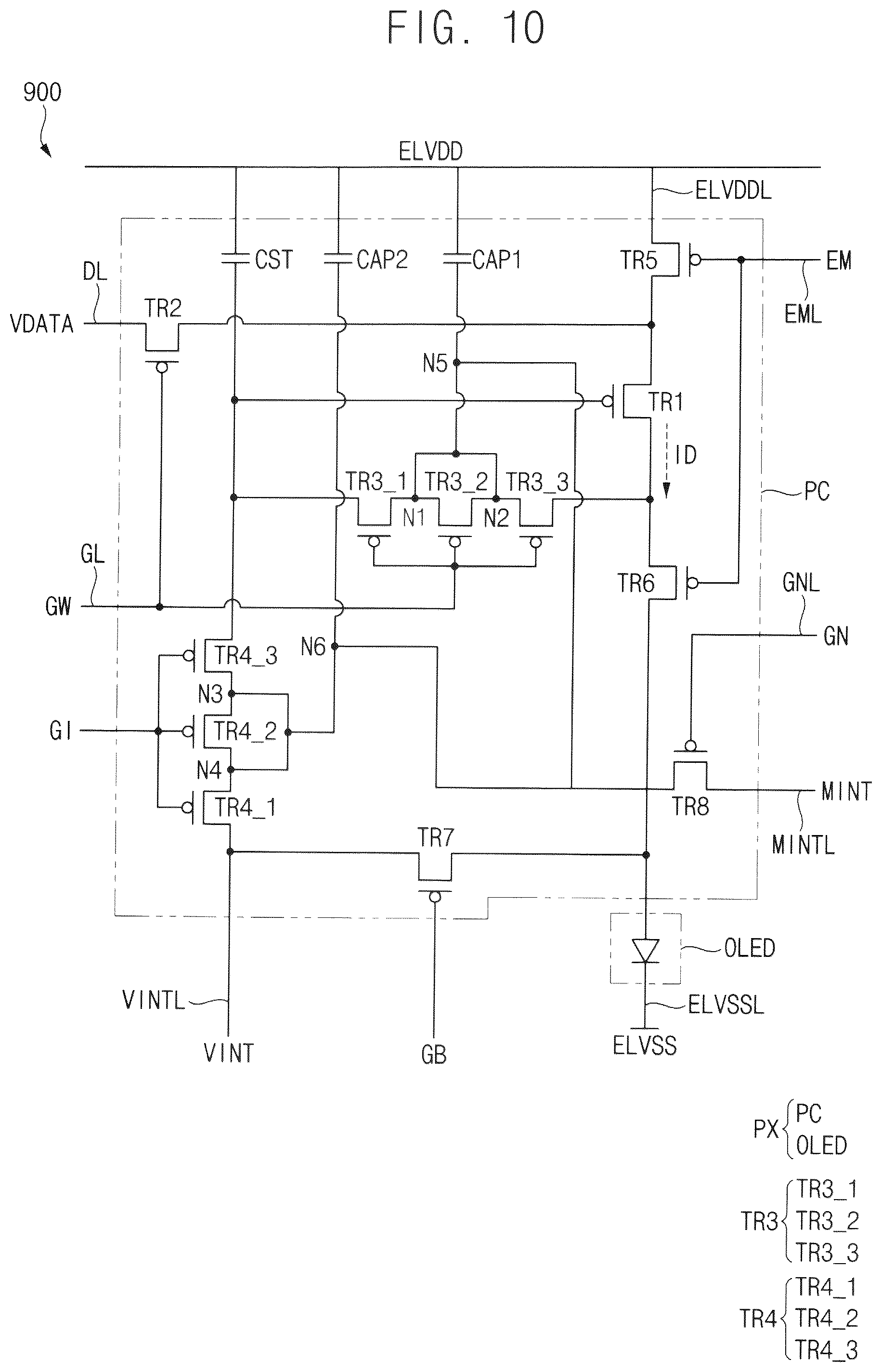 Patent US11810511 Figure 10 – Pixel, display device, and method of driving display device