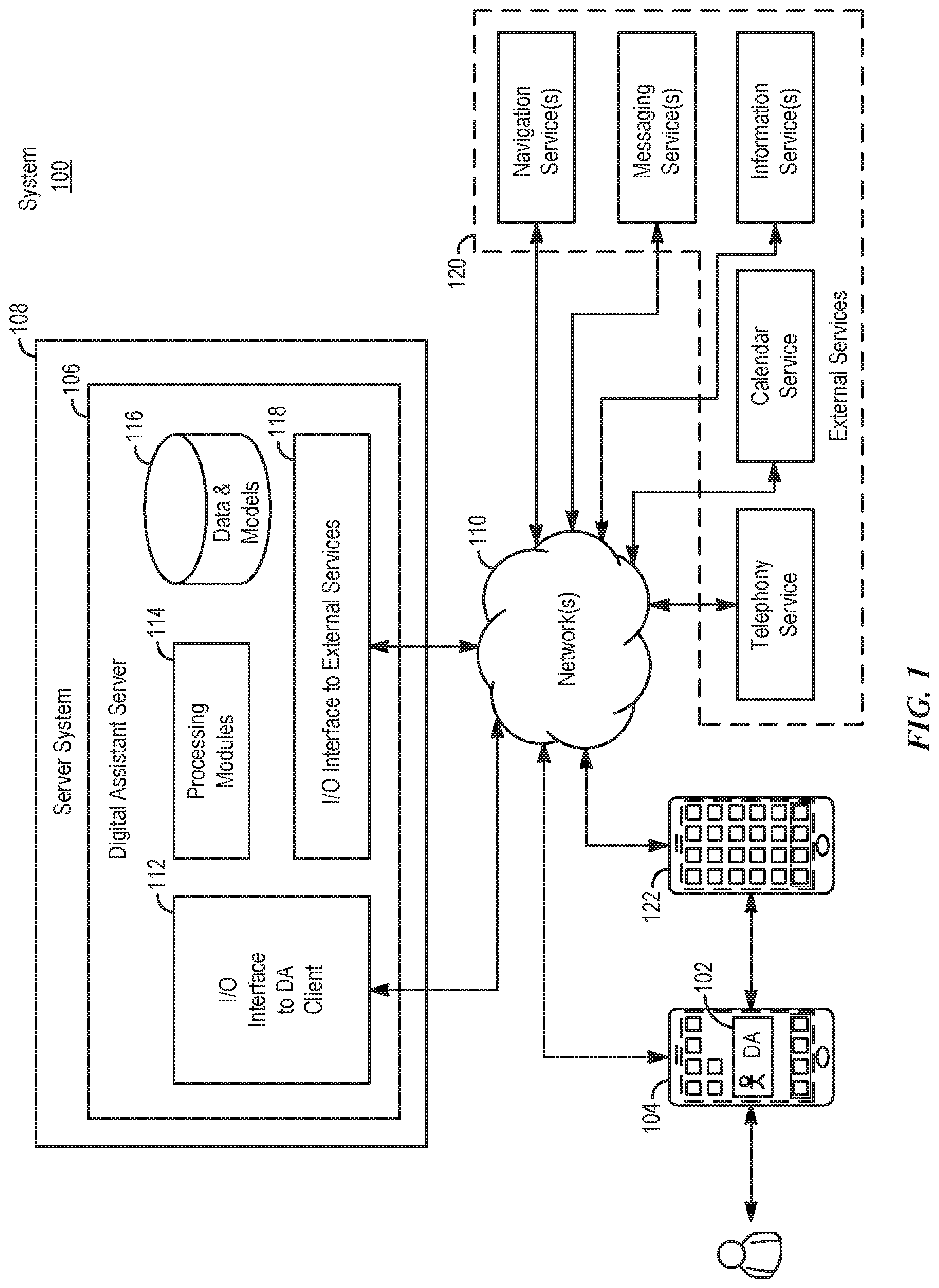 Patent US11810578 Figure 1 – Device arbitration for digital assistant-based intercom systems