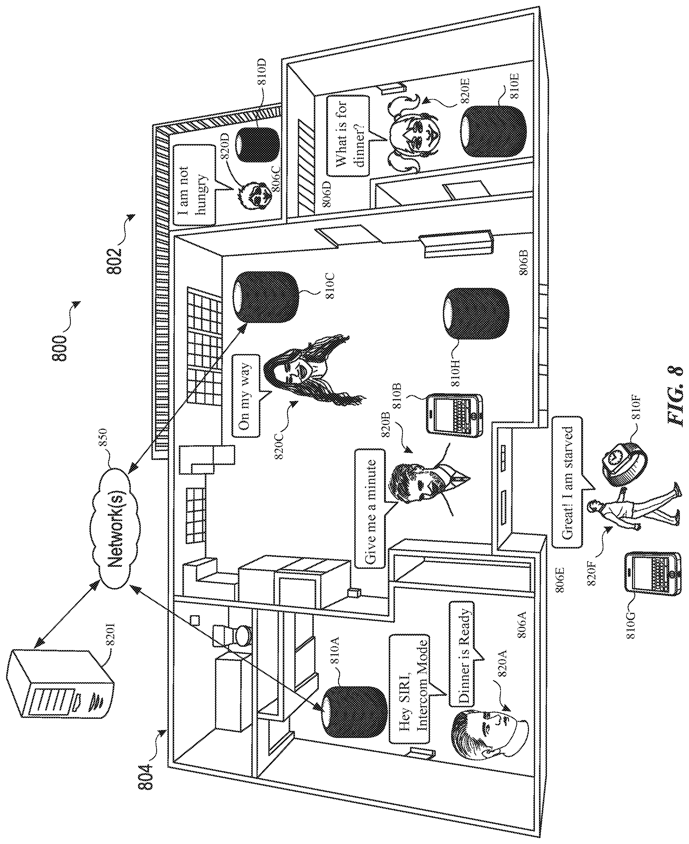 Patent US11810578 Figure 13 – Device arbitration for digital assistant-based intercom systems