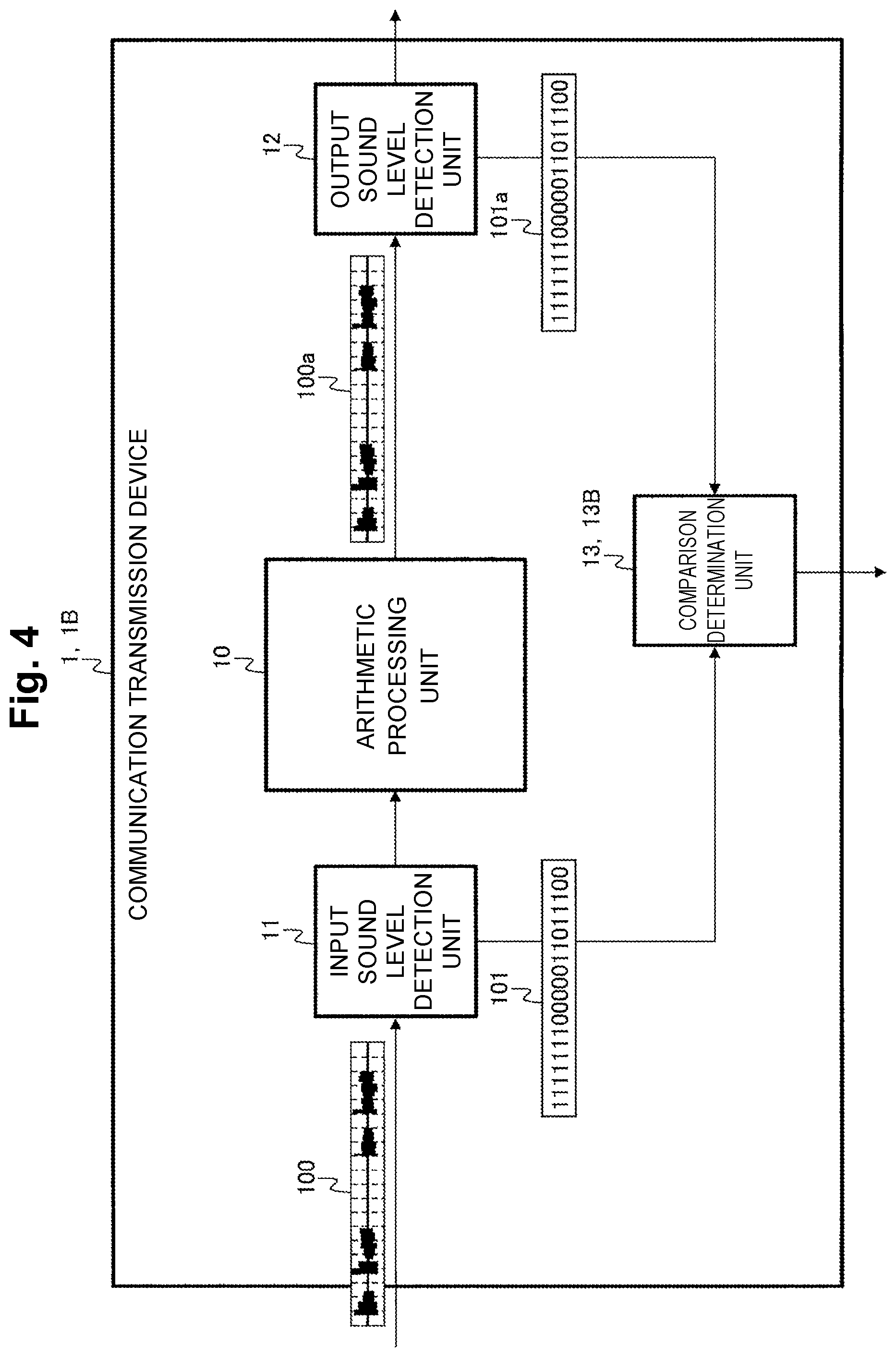 Patent US11810580 Figure 4 – Communication transmission device, method of voice fault detection, and program