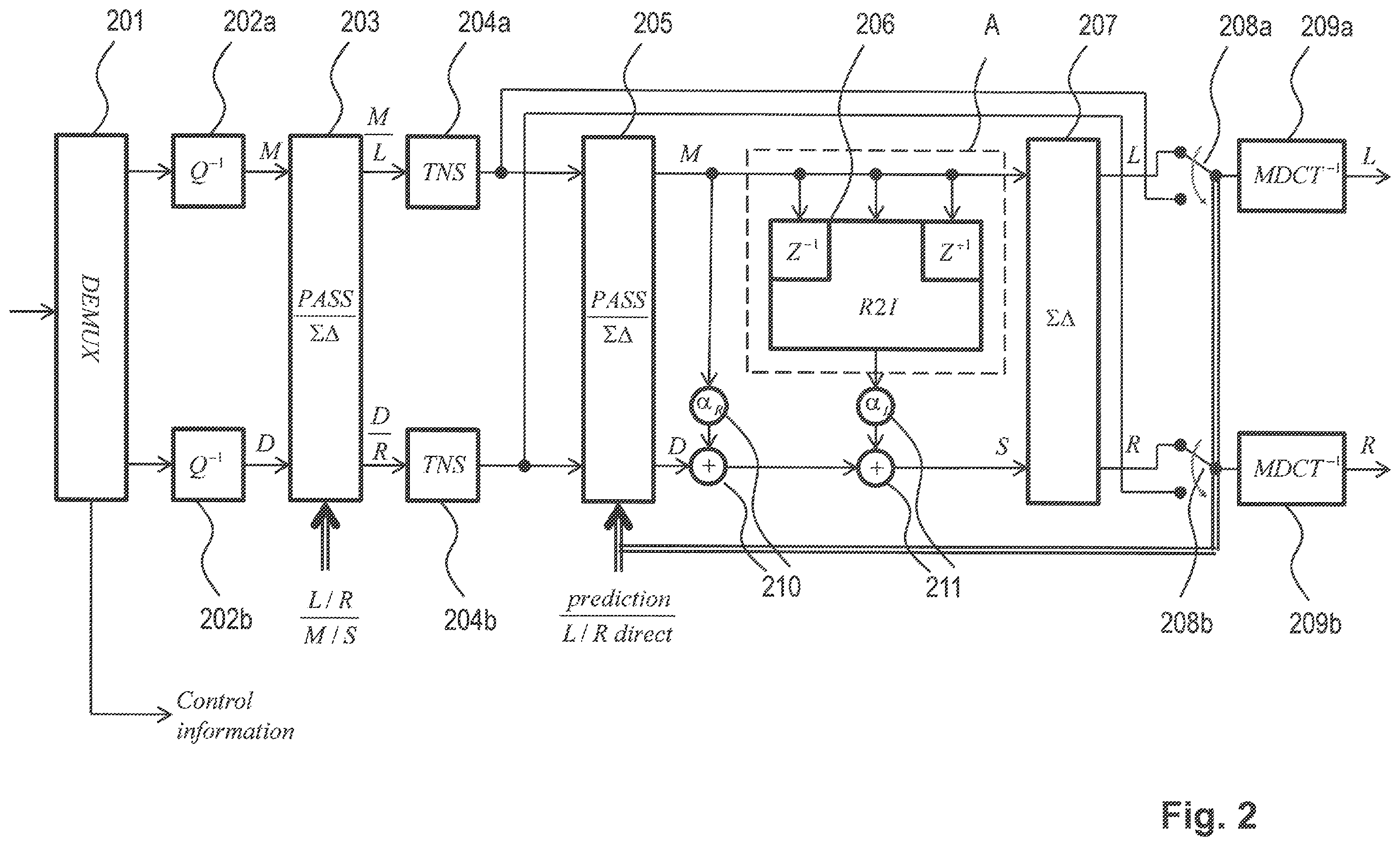 Patent US11810582 Figure 2 – MDCT-based complex prediction stereo coding