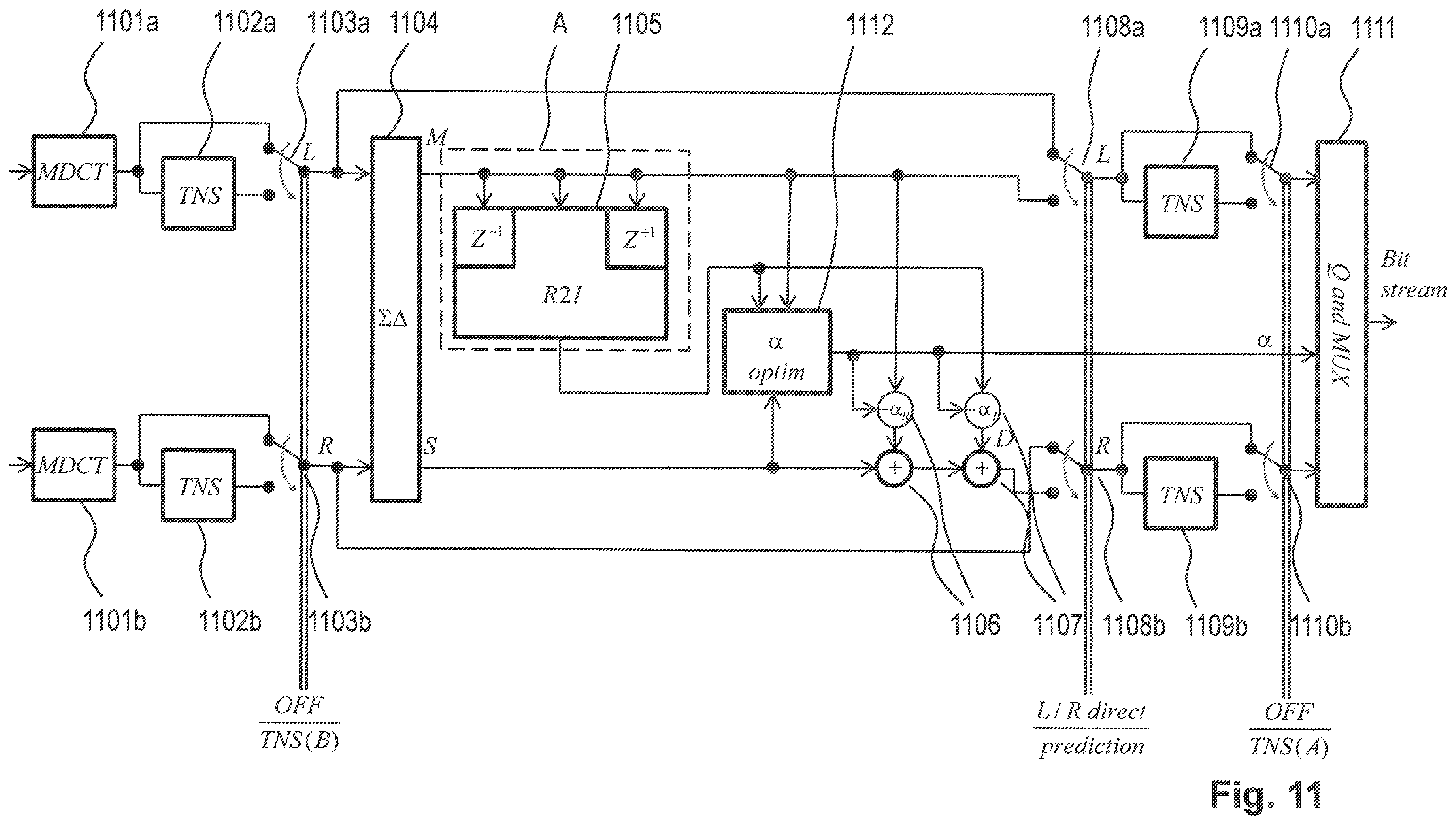 Patent US11810582 Figure 11 – MDCT-based complex prediction stereo coding
