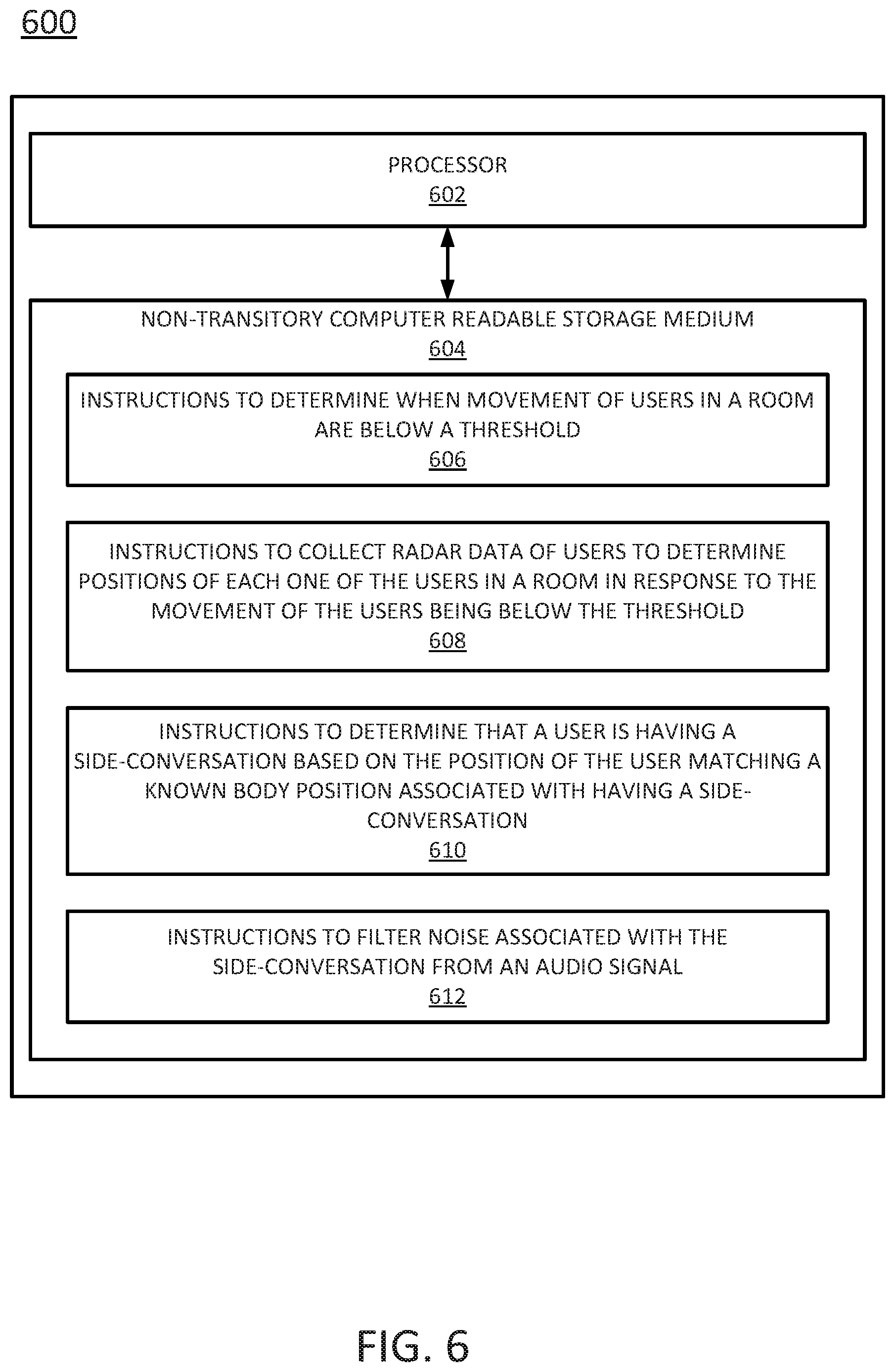 Patent US11810587 Figure 6 – Noise filtrations based on radar