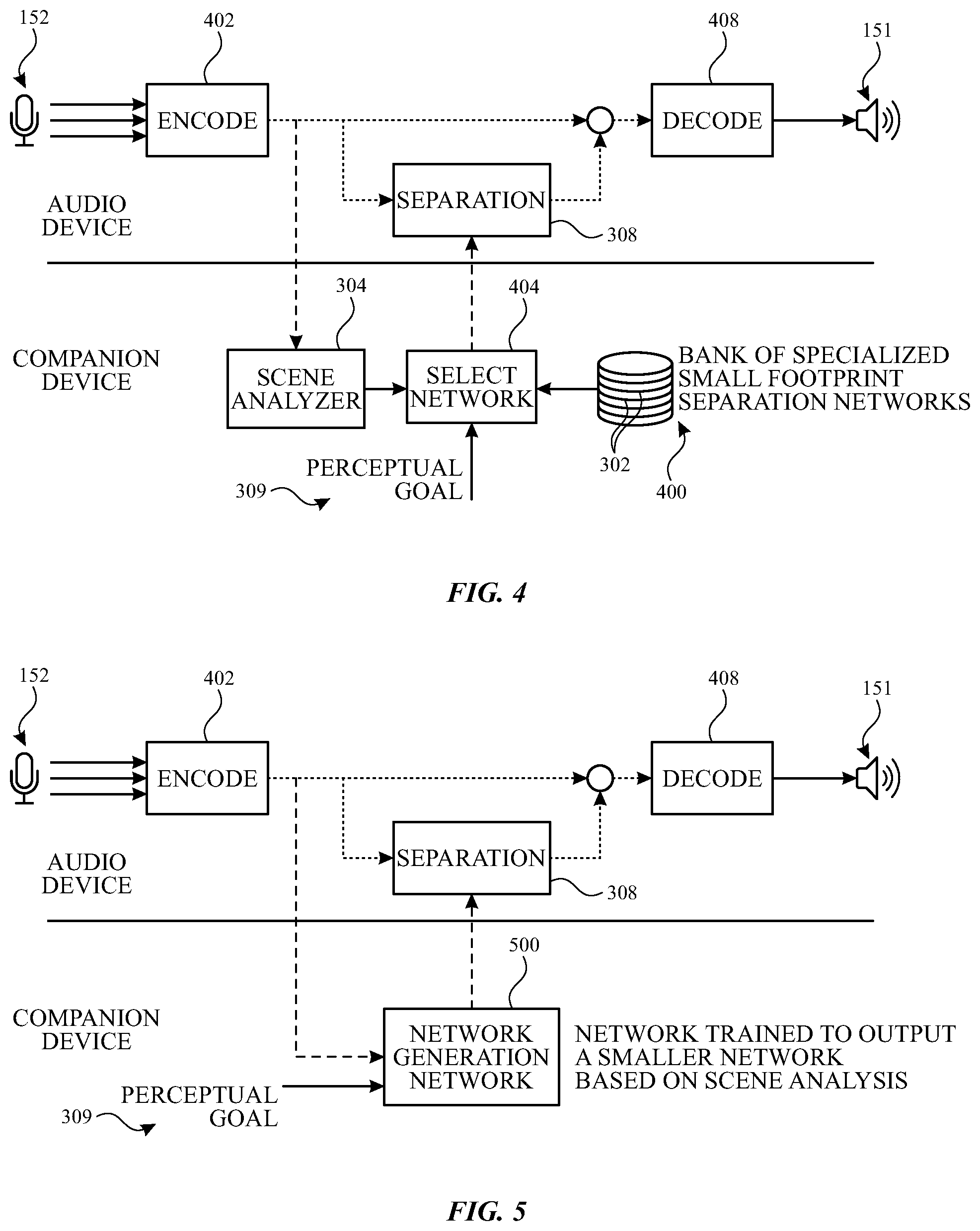 Patent US11810588 Figure 4 – Audio source separation for audio devices