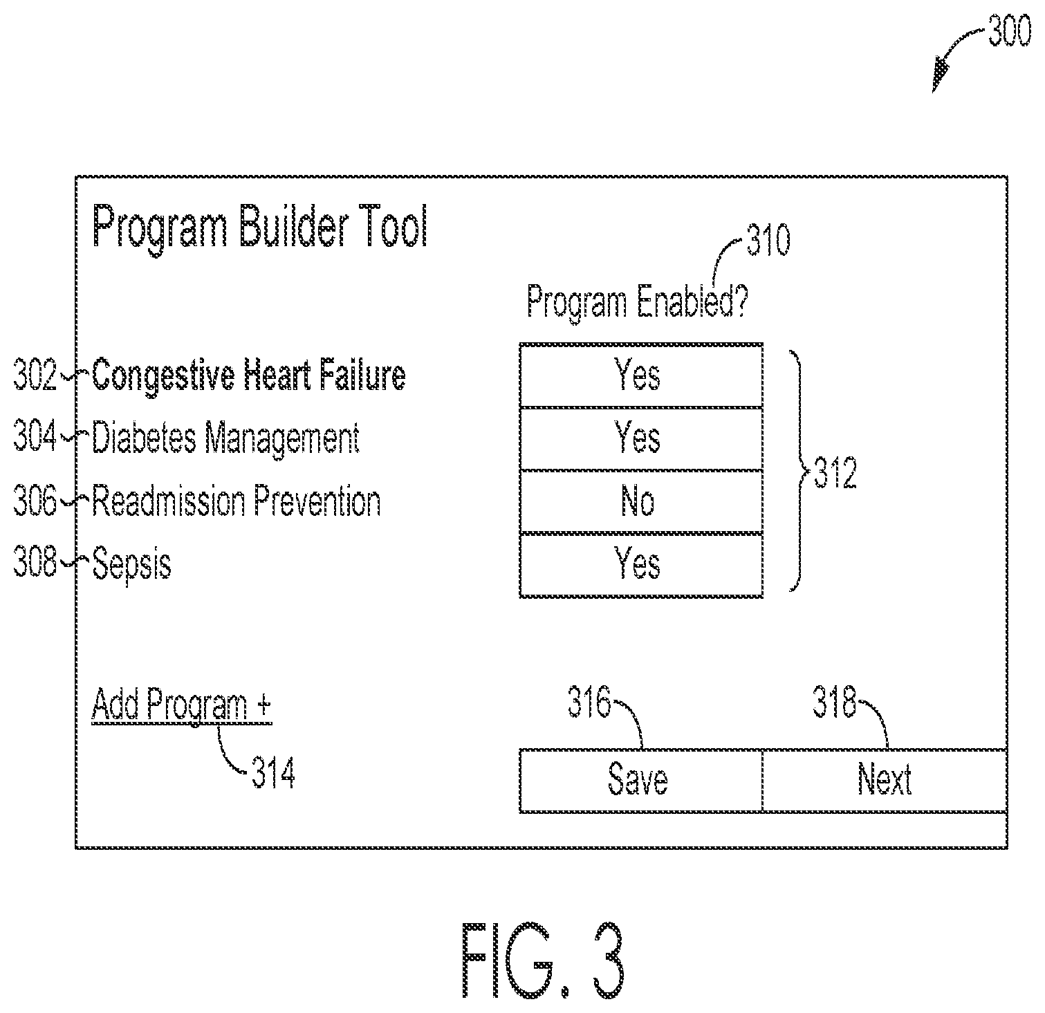 Patent US11810665 Figure 3 – Customization of population management