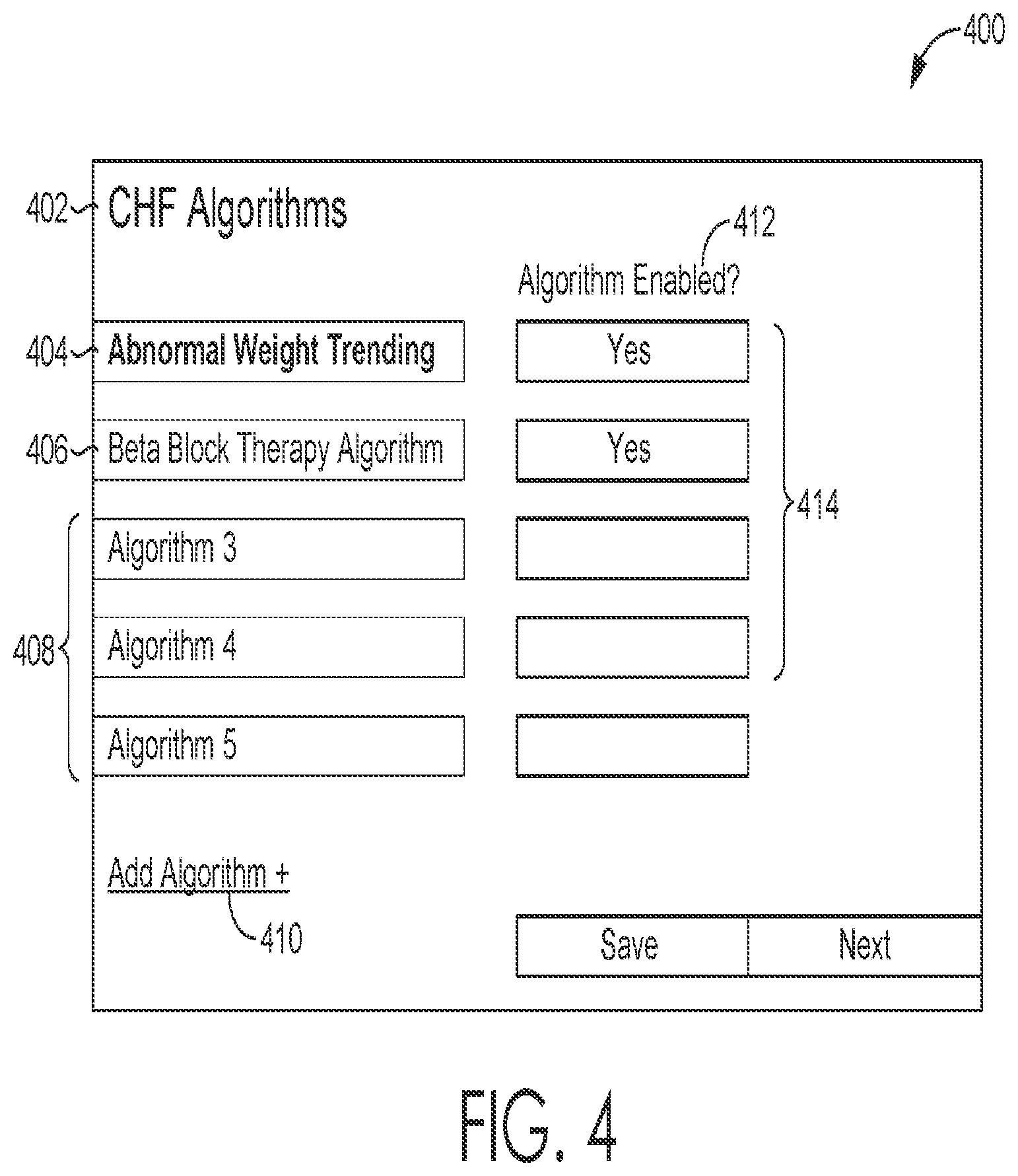 Patent US11810665 Figure 4 – Customization of population management